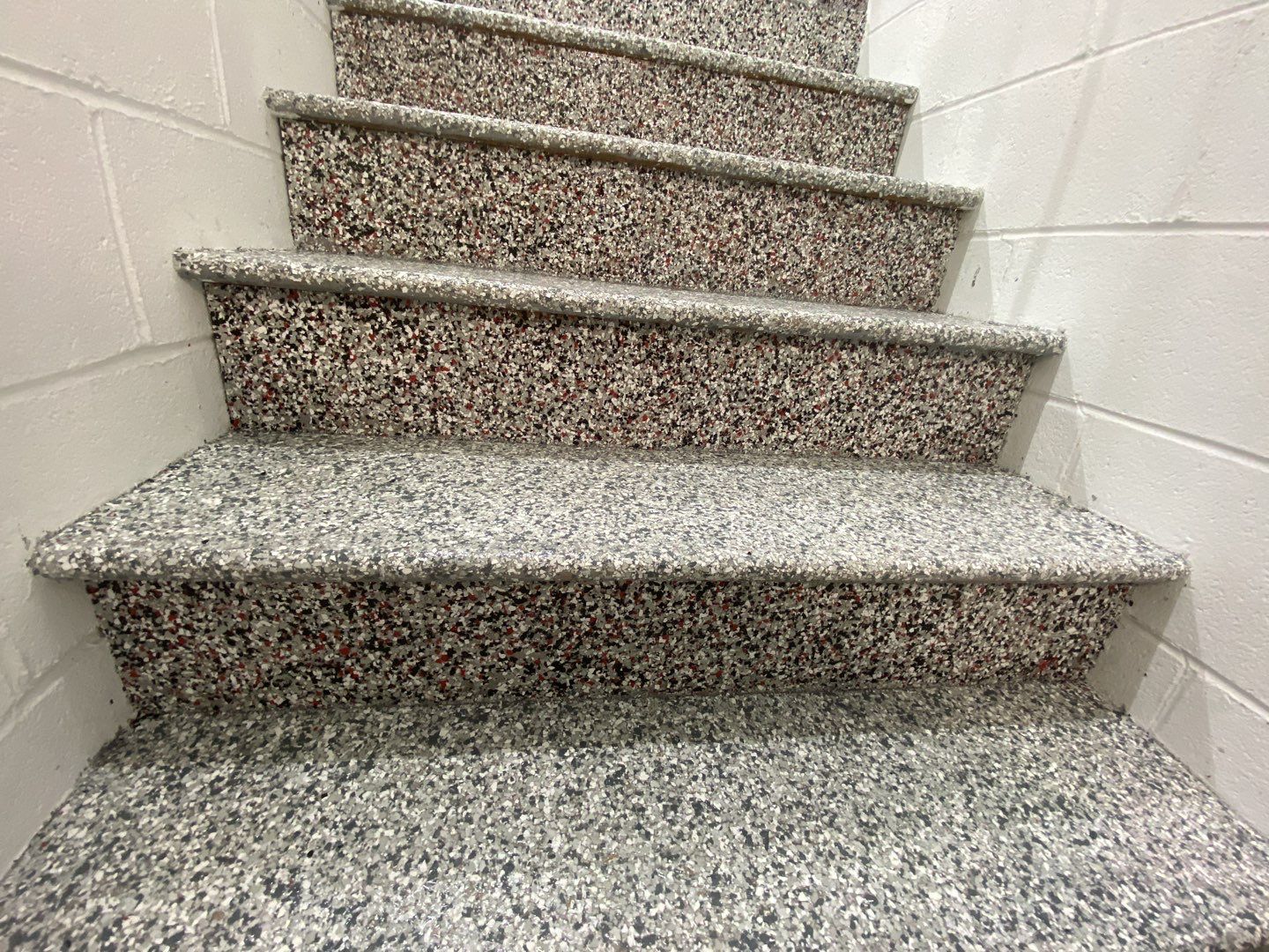 Garage Floor with Stairs using Buckeye and Slate Stone by Your1DayFloor.com