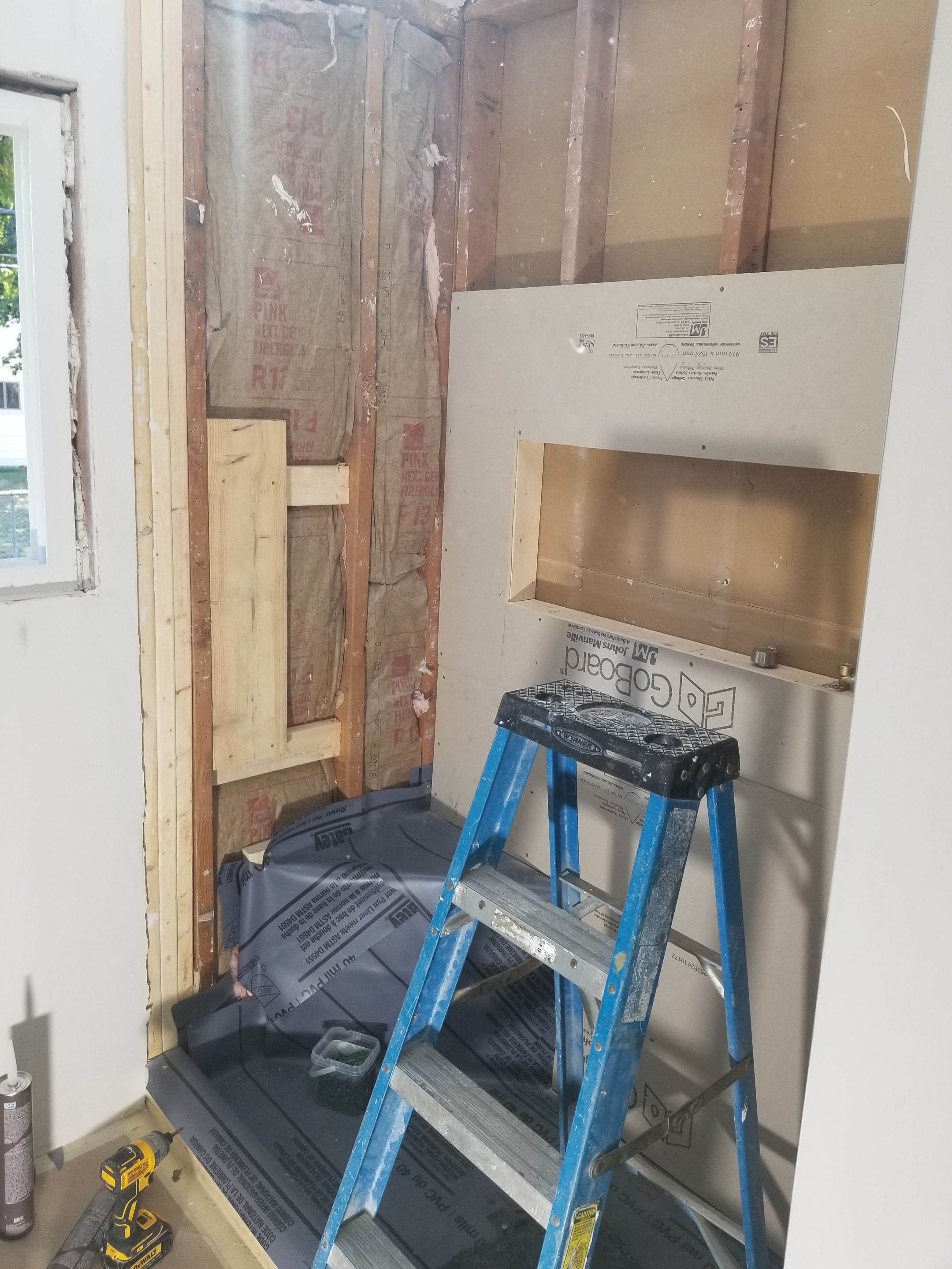 Remodel full bathroom new tile walk in shower plus 2nd half bath Powder room in Livonia, MI by Northwest Construction