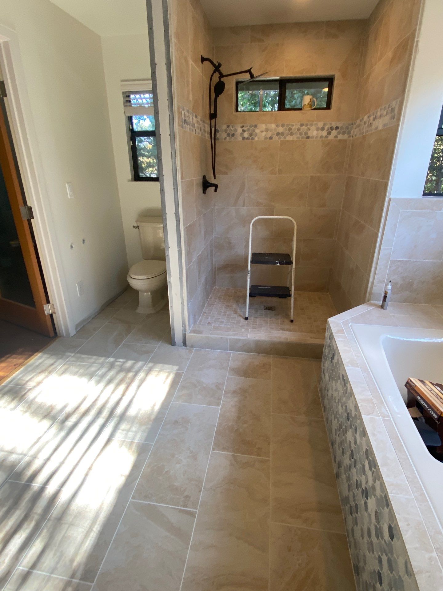 Tile Shower and Bathroom remodel  by Footprints Floors South Sacramento