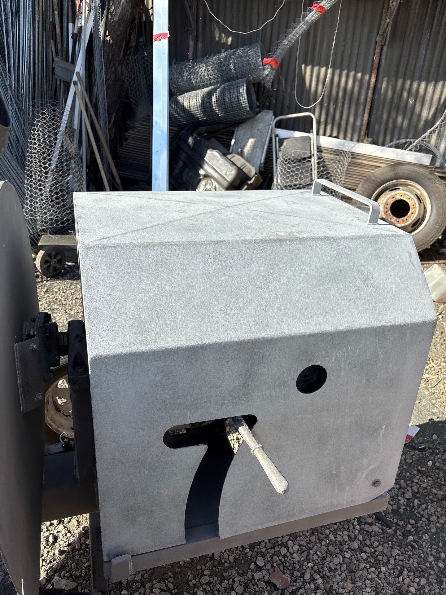 Sandblasting Paint Off Steel Machines In Portland, CA by La Power Washing Inc
