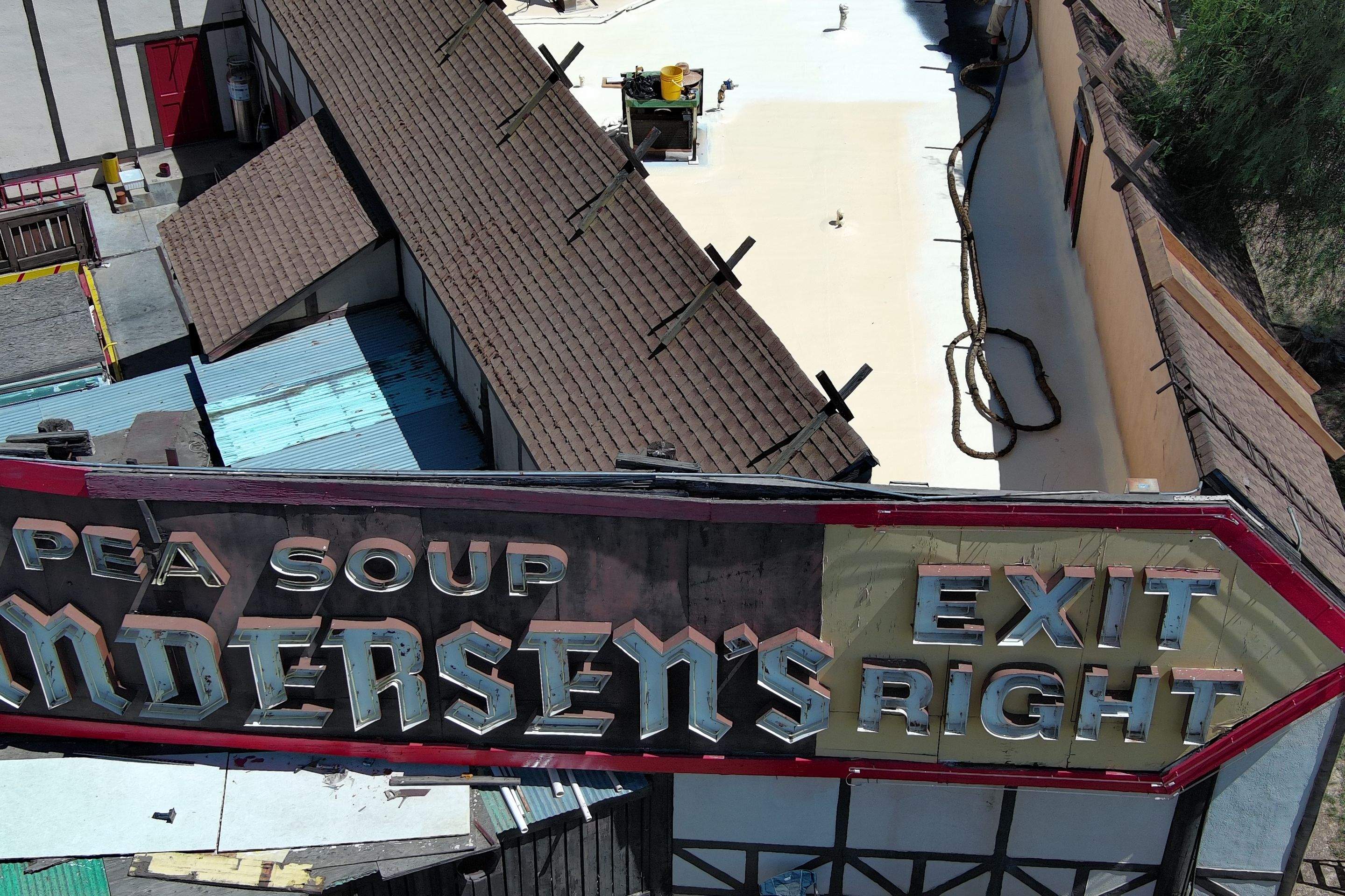 Spray foam and coatings using General Coatings acrylic coatings and spray foam by Straight Edge Roofing Inc