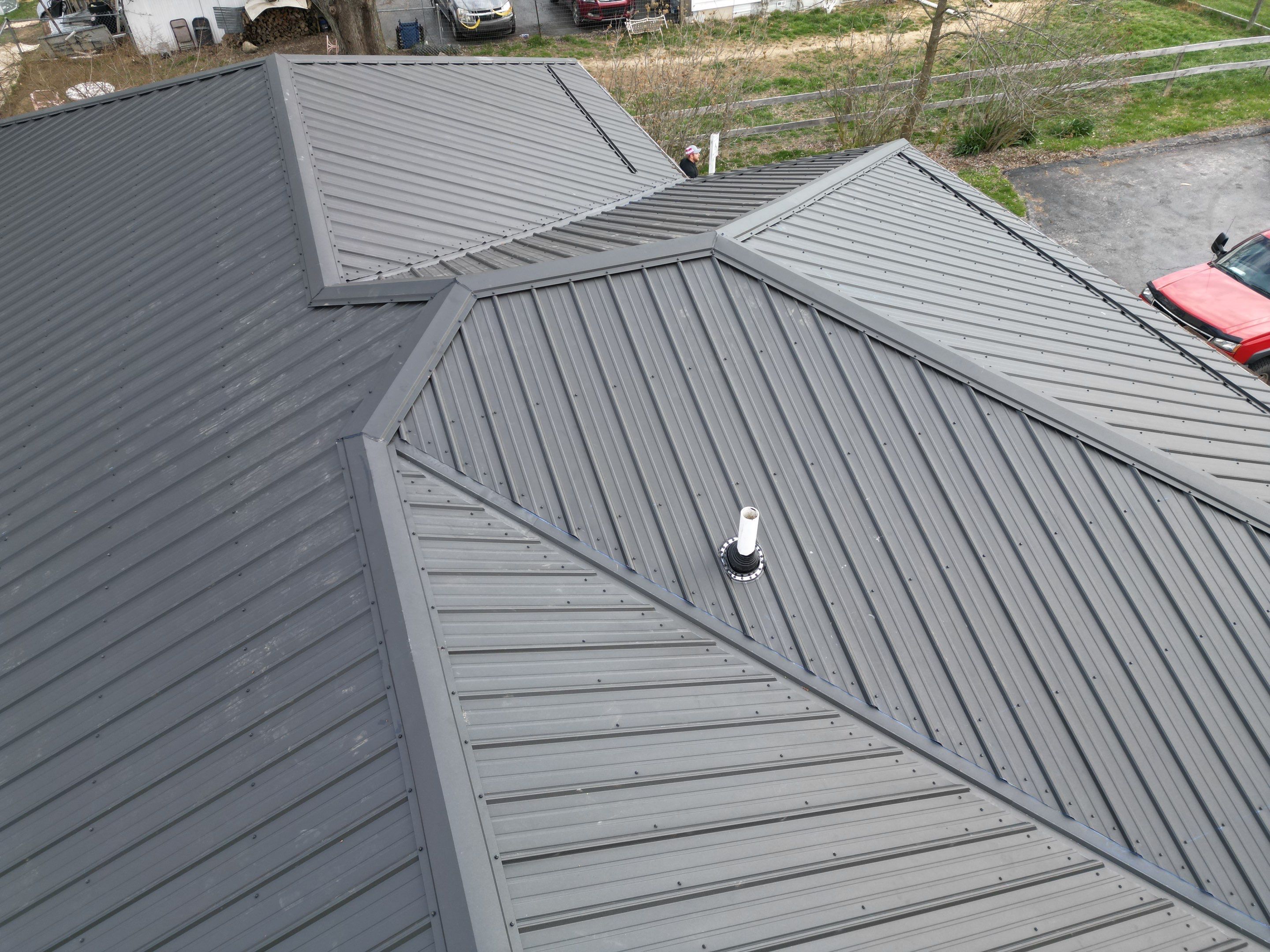 Commercial Roofing Installation using Performance Panel Metal - Frost Black by RoofX 