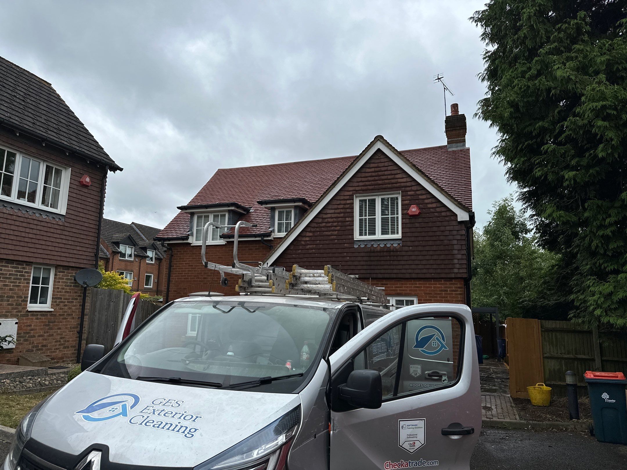 Roof Clean  - Moss Removal - Gutter Clean using Honda 15lpm Low Pressure Washing Machine by Ges Exterior Cleaning ltd