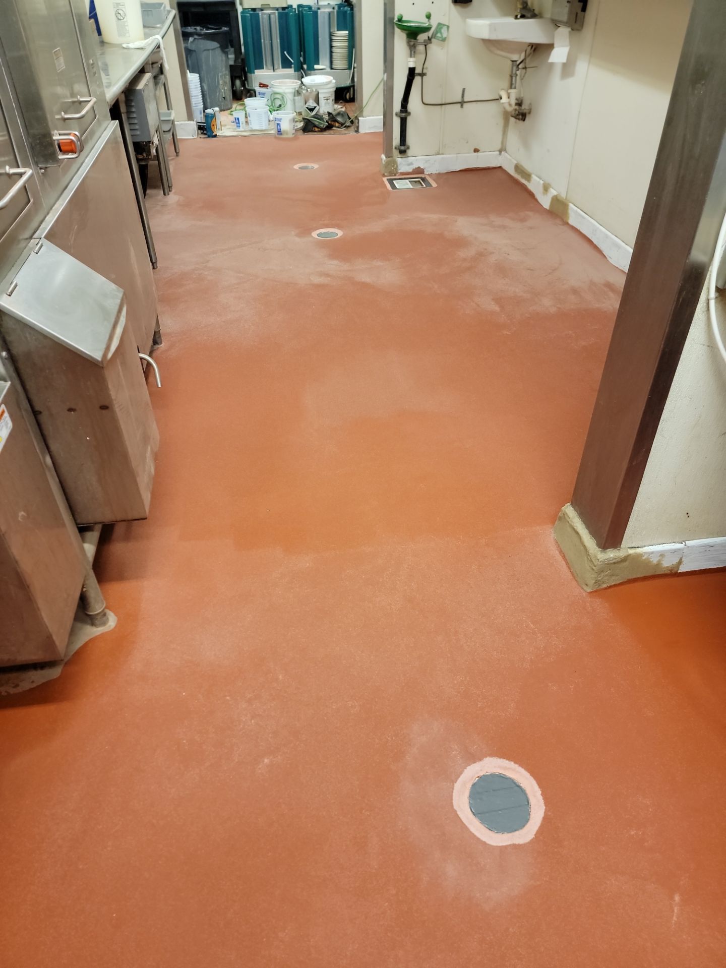Commercial Kitchen Floor Using Urethane Cement by Spray 'n Coat Painting