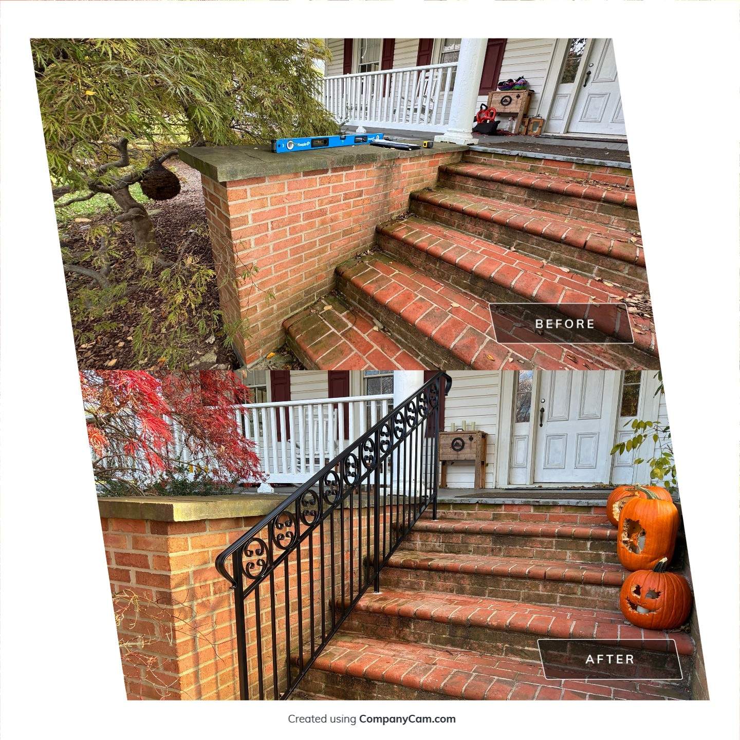 Traditional Exterior Steel Railing – Custom Entryway & Porch – Germantown, MD by Capitol Iron Works