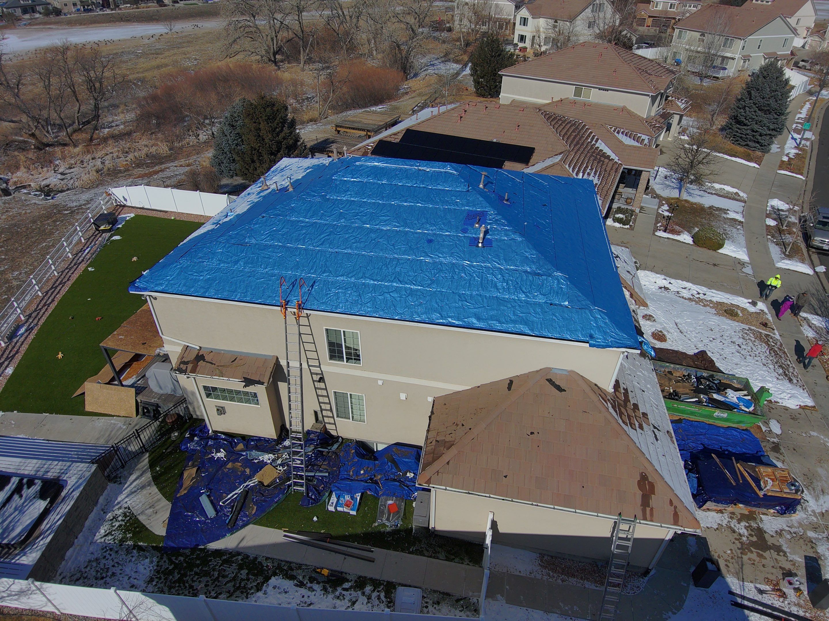 Residential Roofing Installation using Stone Coated Steel Cottage Shake by Blue Peaks Roofing LLC 
