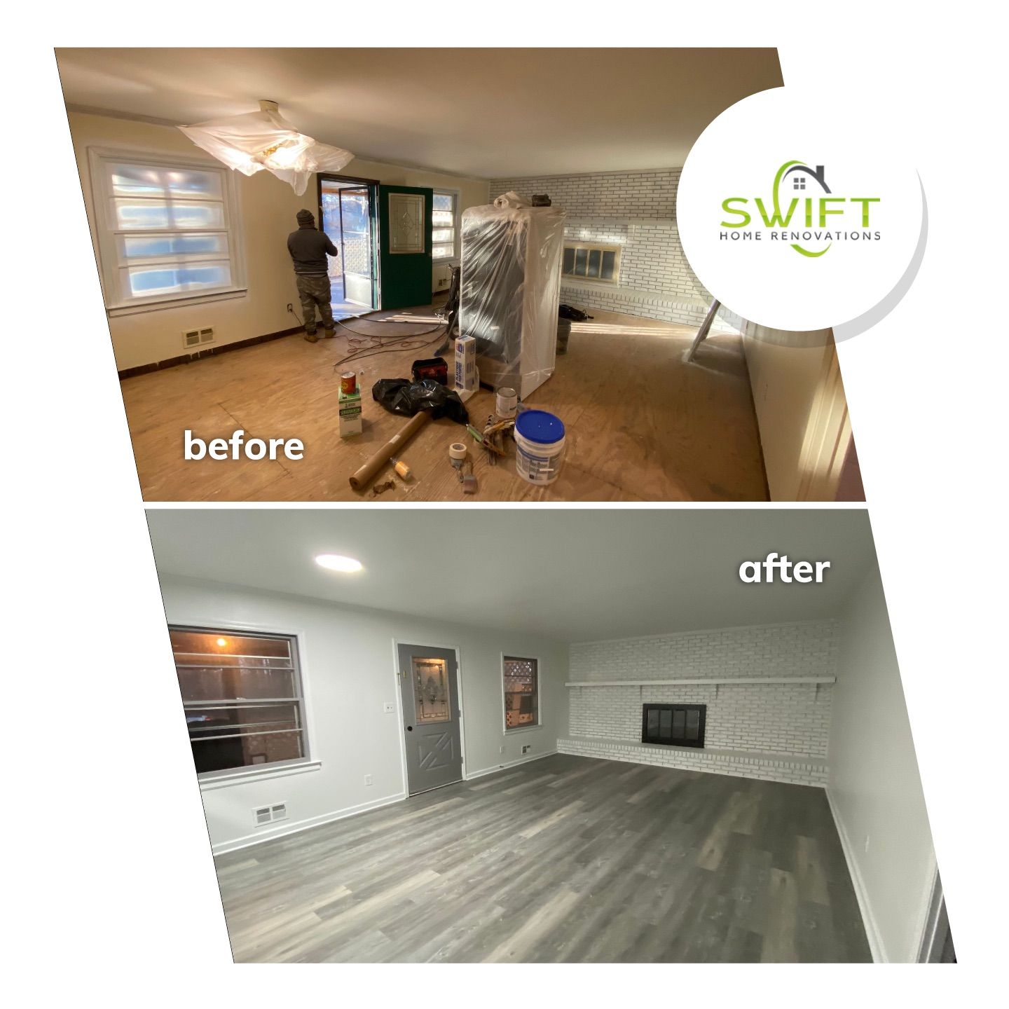 Interior Remodeling and Flooring Update Throughout Kennesaw Home by Swift Home Renovations