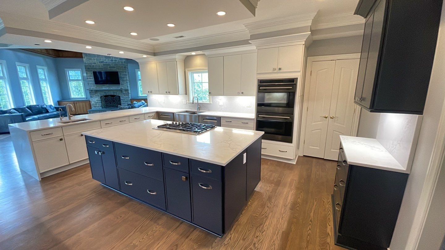 Kitchen Remodel using Fabuwood Luna Dove and Indigo Cabinetry by HomeWerkes Design & Build