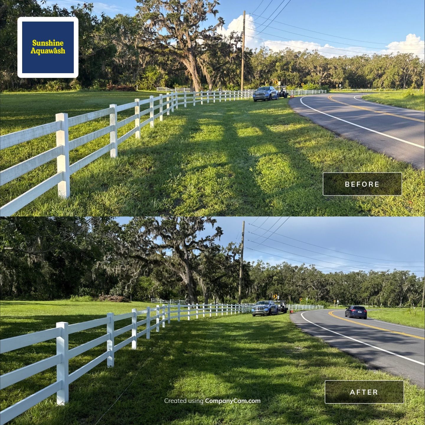 🐎 Vinyl Horse Fence, Entrance Cleaning + House Wash – Parrish, FL by Sunshine AquaWash