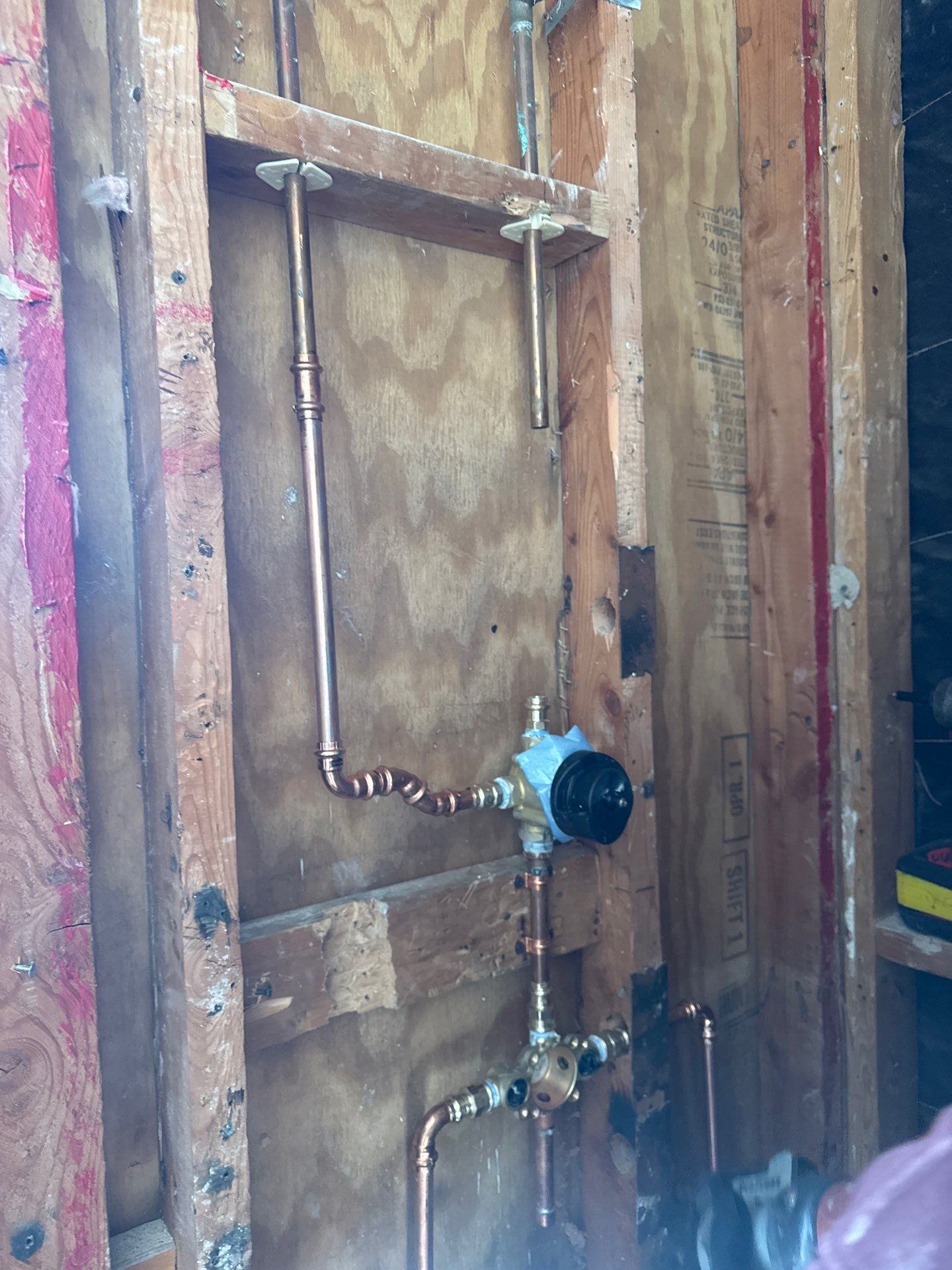 Installing Water Pipe for Shower by Us Plumbing