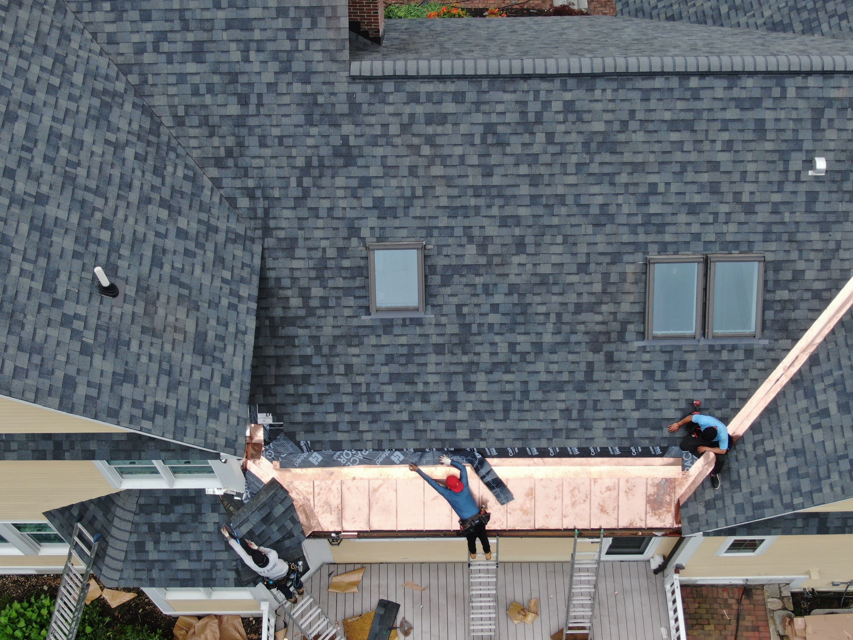 Roof Replacement with Owens Corning Shingles and Copper Flashing by Mighty Dog Roofing of Greater Middlesex County