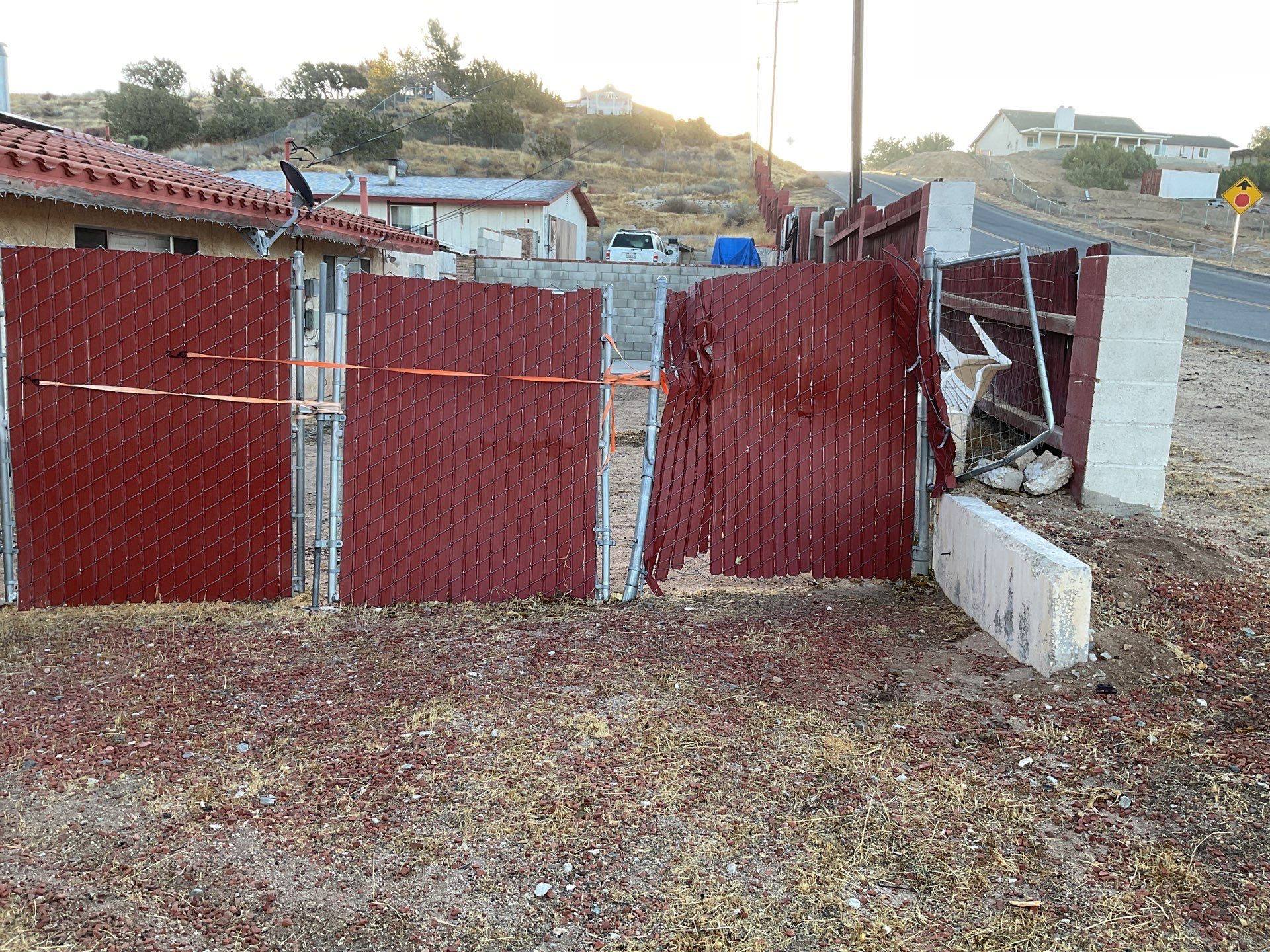 Fence Repair using Privacy chain link  by Fence Guys Inc. 