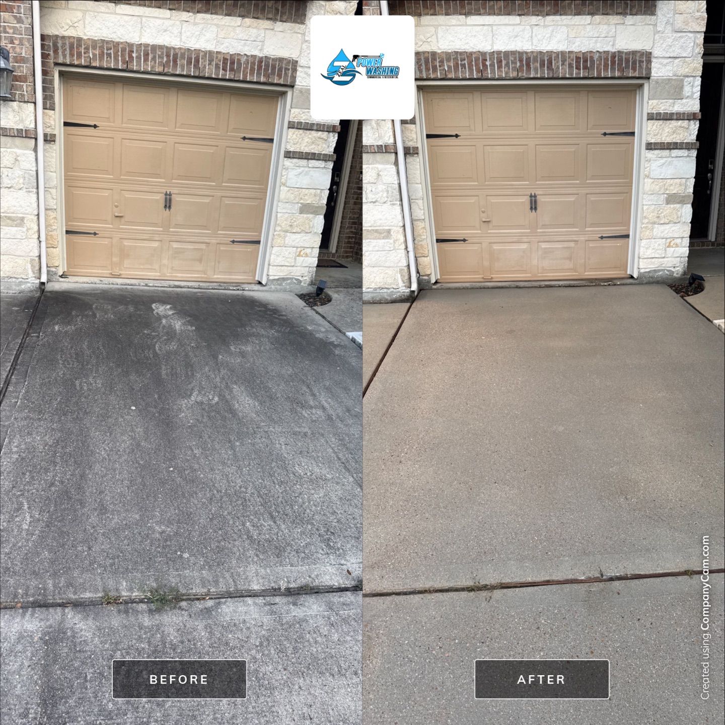 Residential Concrete Driveway and Sidewalk Pressure Washing in Katy by Zeal Power Washing