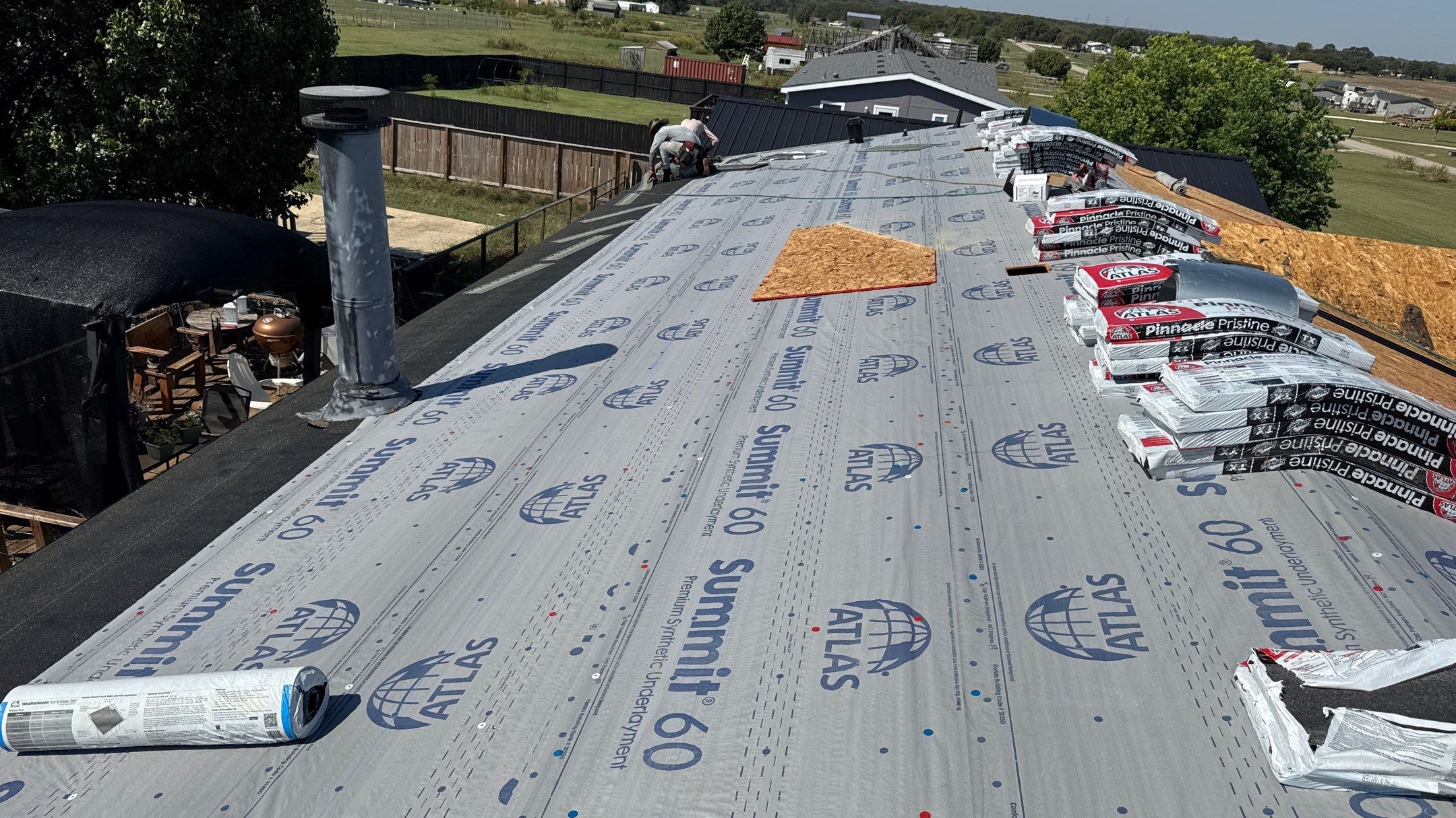 Residential Roofing Installation using ATLAS Pinnacle Pristine Shingles by Harvey Roofing & Construction