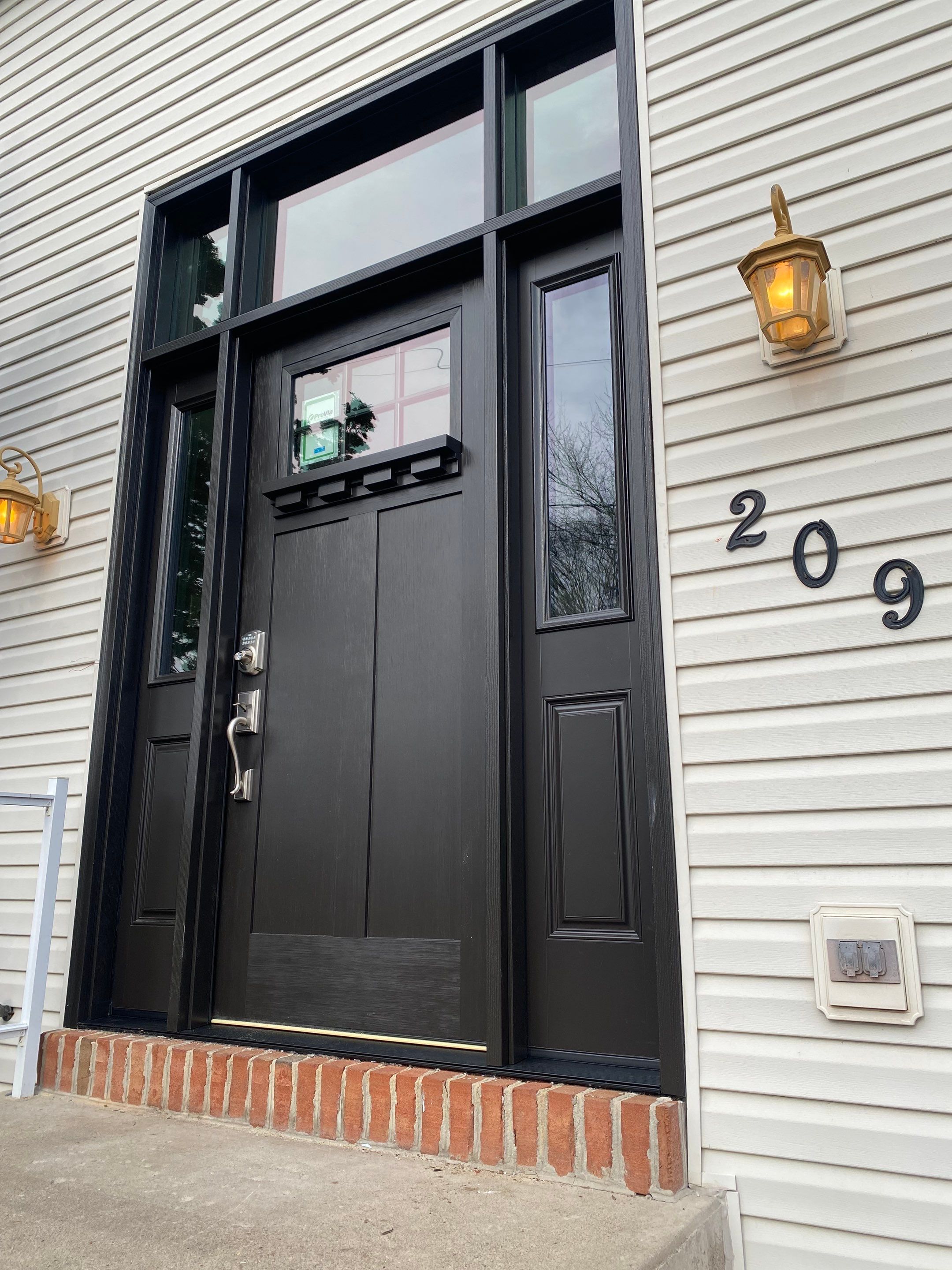 "🚪✨ Out with the old, in with the bold! Esh Builders just upgraded another customer's home to a custom Signet Entry Door by Provia MFG, blending style and durability right at your doorstep. #NewBeginnings #EshBuilders #HomeSweetHome 🏡💖" by Esh Builders
