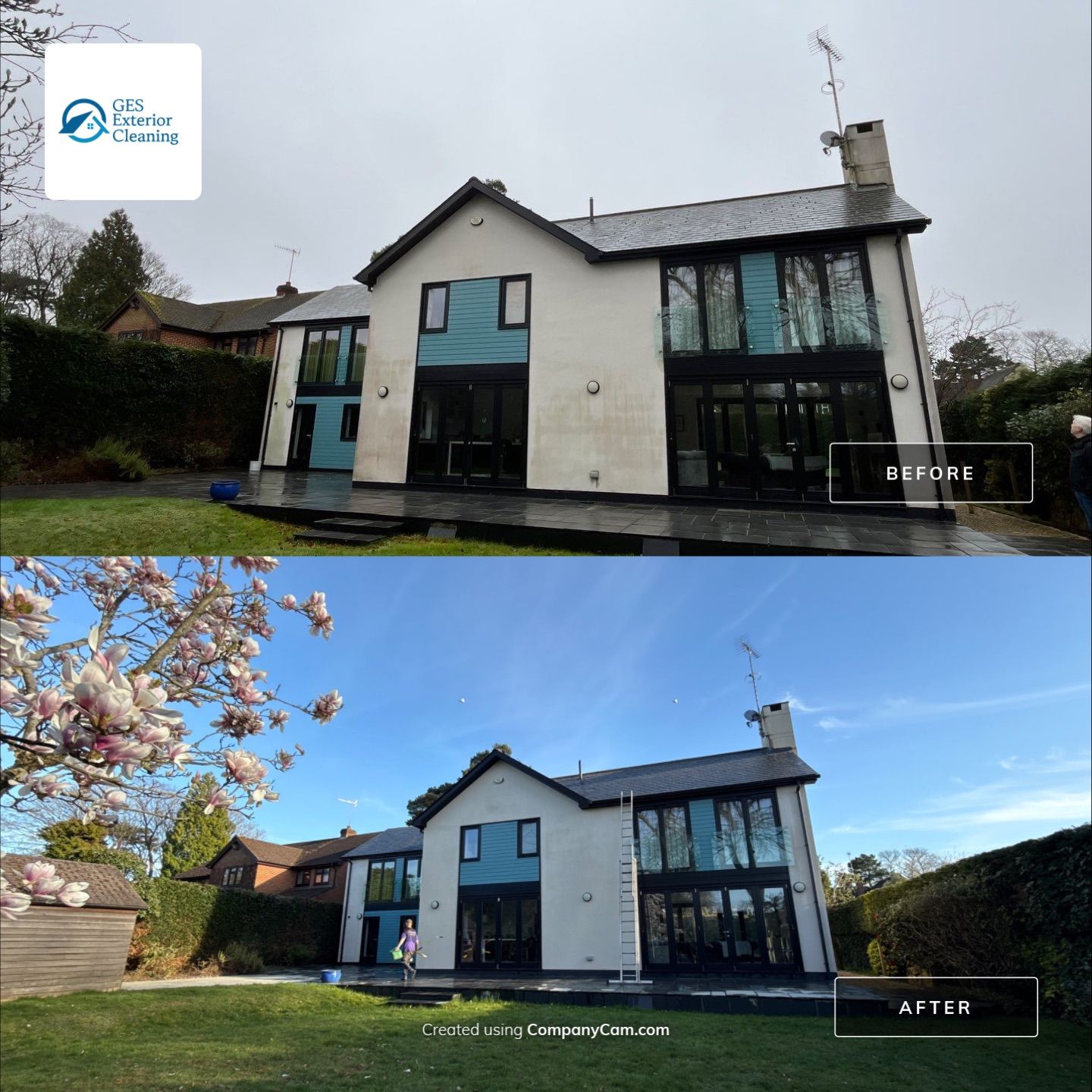 Render and Roof clean using Softwash Equipment by Ges Exterior Cleaning ltd