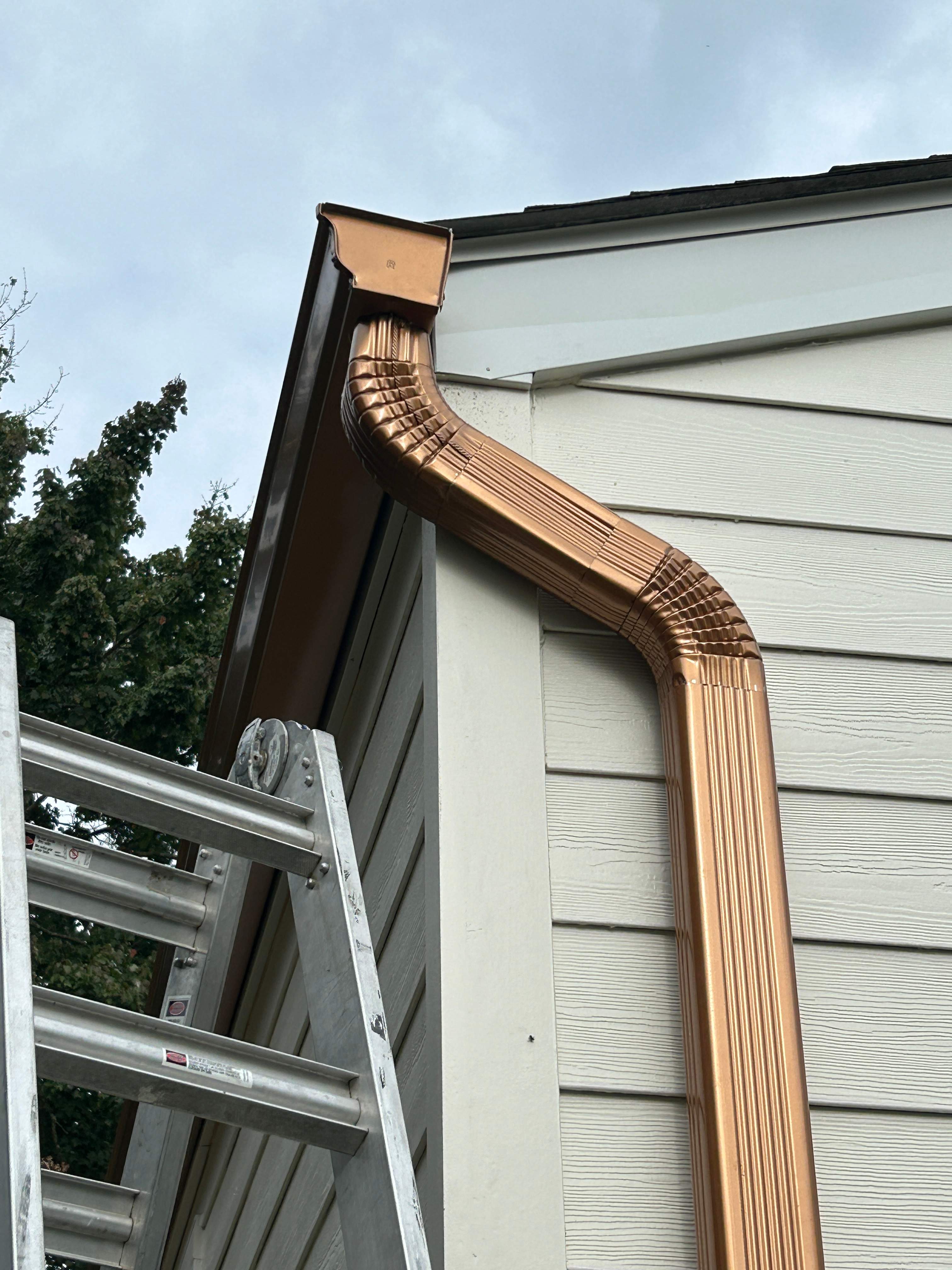 James Hardie Remodel Featuring Copper Gutters and Paint in Cream by Ideal Siding Pittsburgh