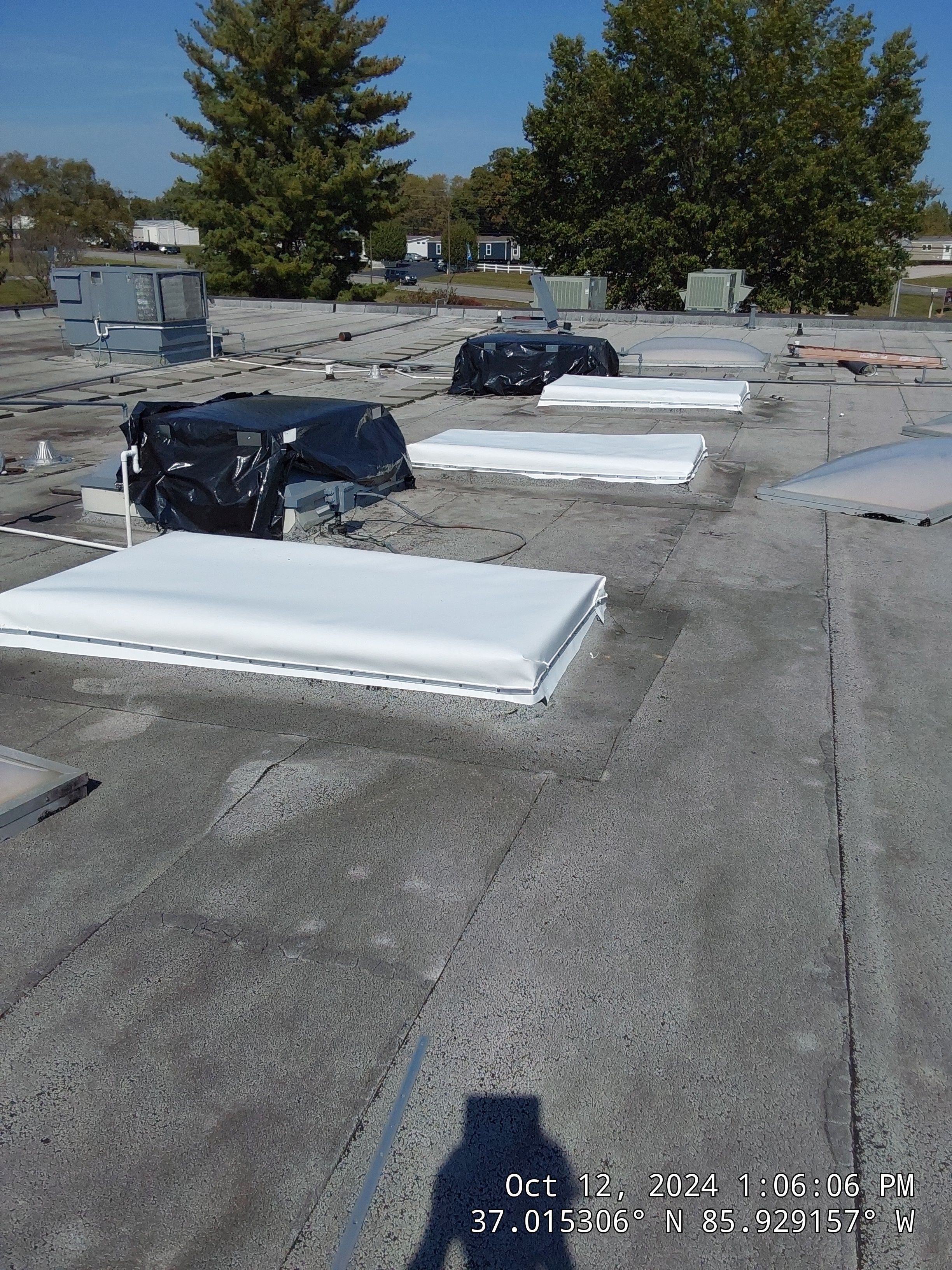 Commercial Skylight Repair using TPO Roofing by Kentucky Commercial Roofing