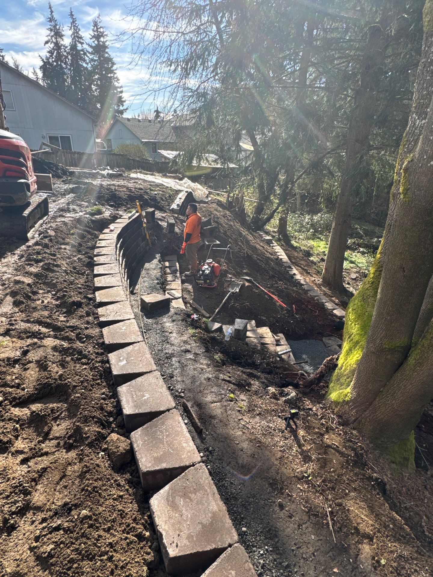 Retaining Wall and Backyard Renovation | Everett  by Jireh Asphalt & Concrete Inc 