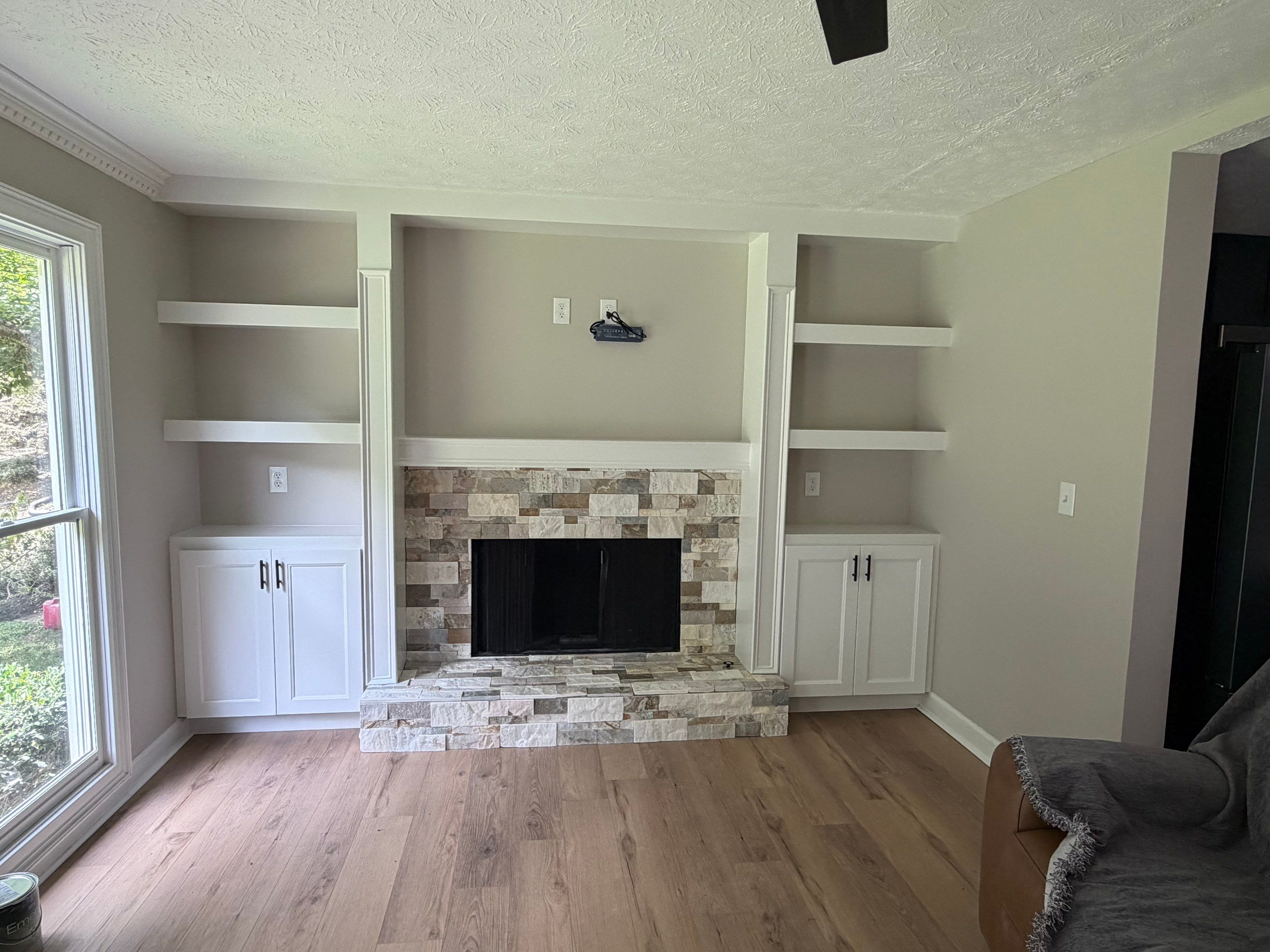 Modern Fireplace Transformation and Custom Built-In Installation in Mableton by Swift Home Renovations
