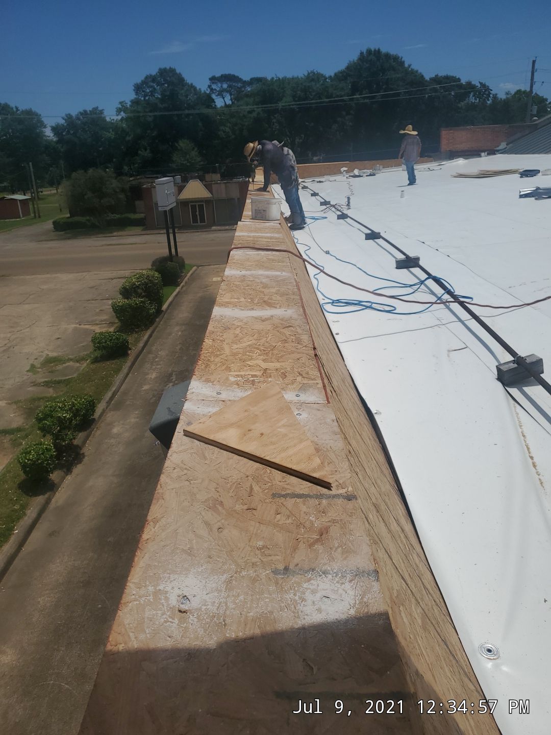 Commercial Roofing Installation using 50 mil PVC by Hostetler Roofing