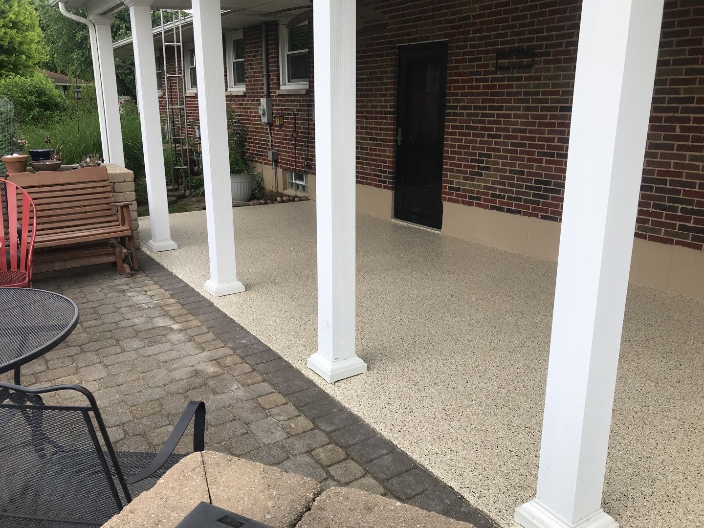 Garage Floor and Patio using Driftwood by Your1DayFloor.com
