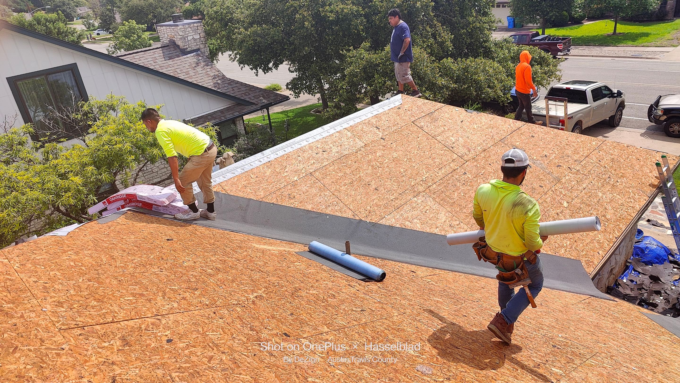 Residential Roofing Installation using Owens Corning Oakridge Onyx Black by DeZign Roofing & Exteriors