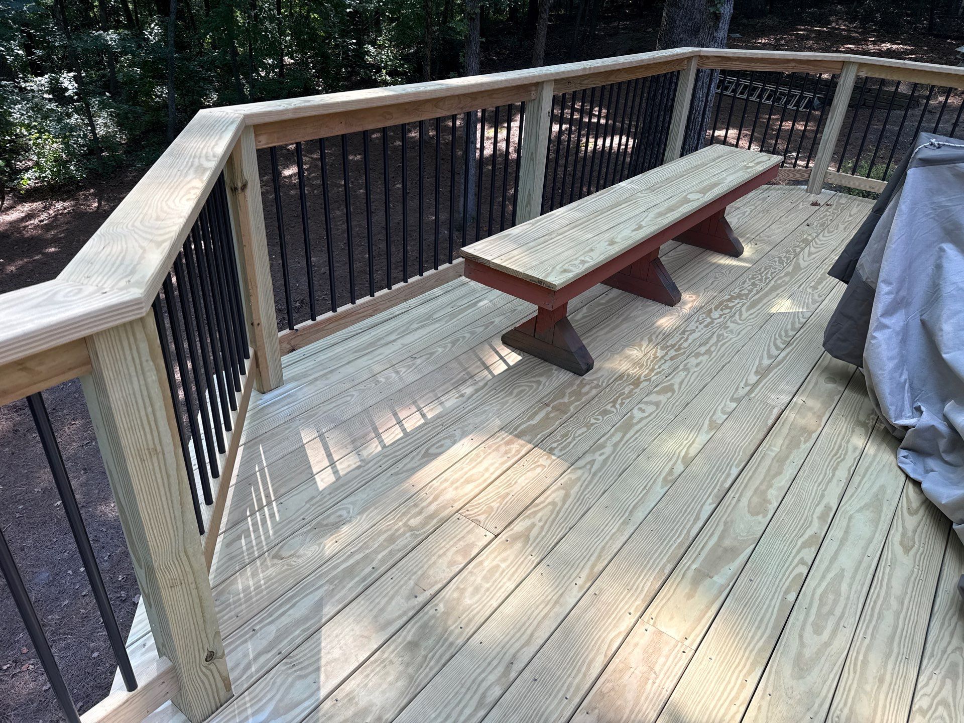 Marietta, GA Two-Tier Wood Deck Rebuild  by Nelson Exteriors 