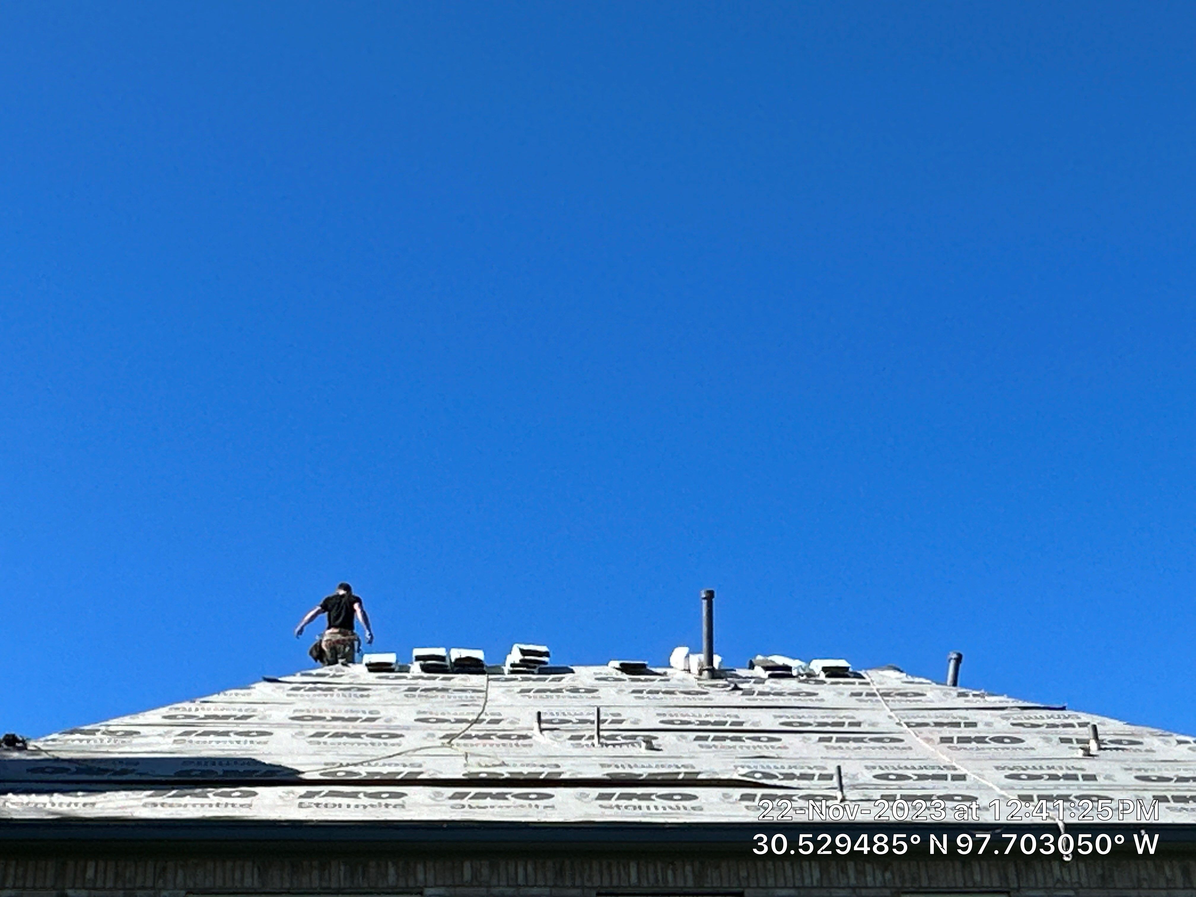 Architectural Shingle Roof Replacement and Decking Repair in Round Rock by Caliber Restoration LLC