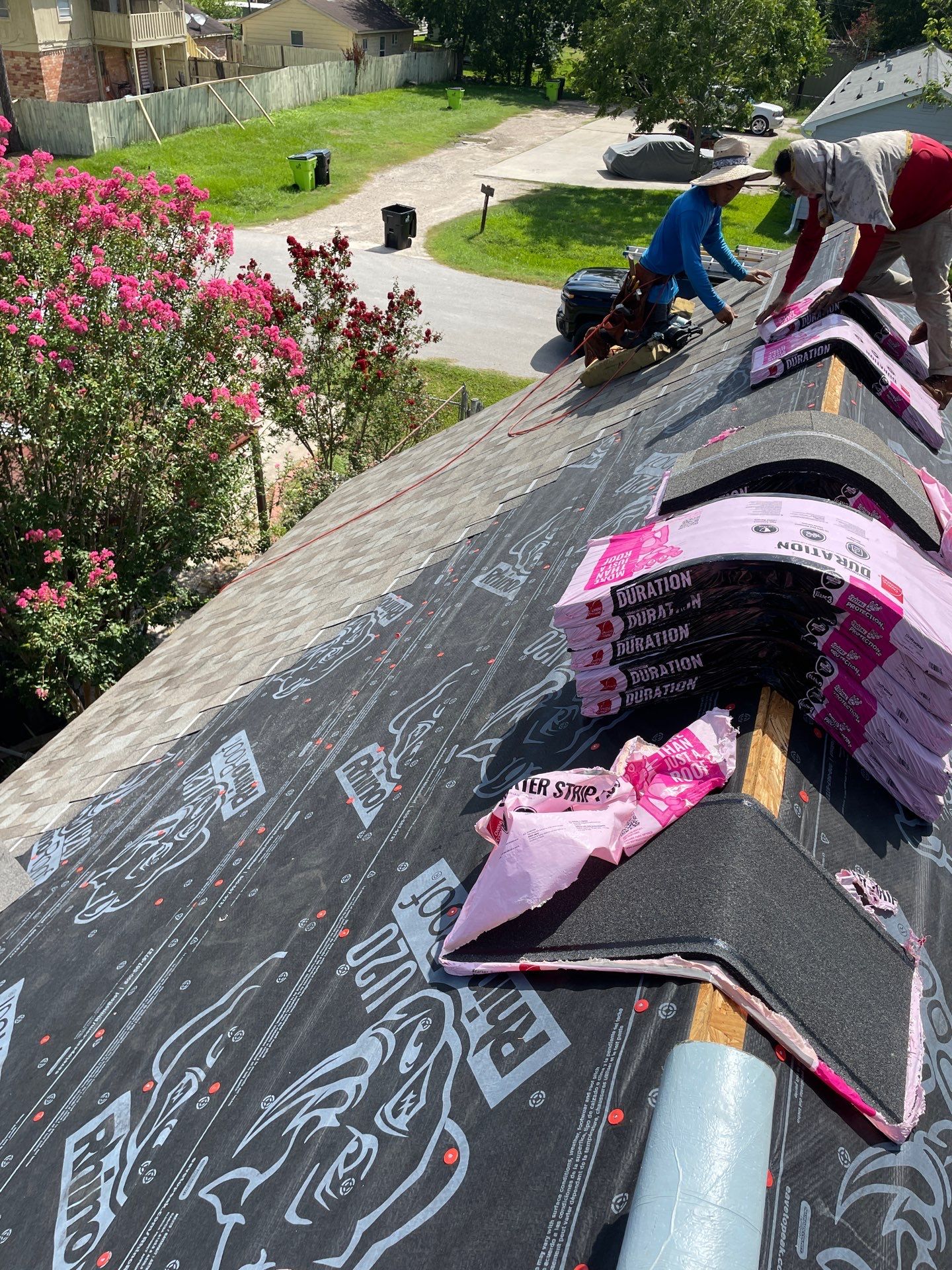 Residential Roofing Installation using Owen's Corning Duration (Lifetime) Shingles by Roof Repair Company