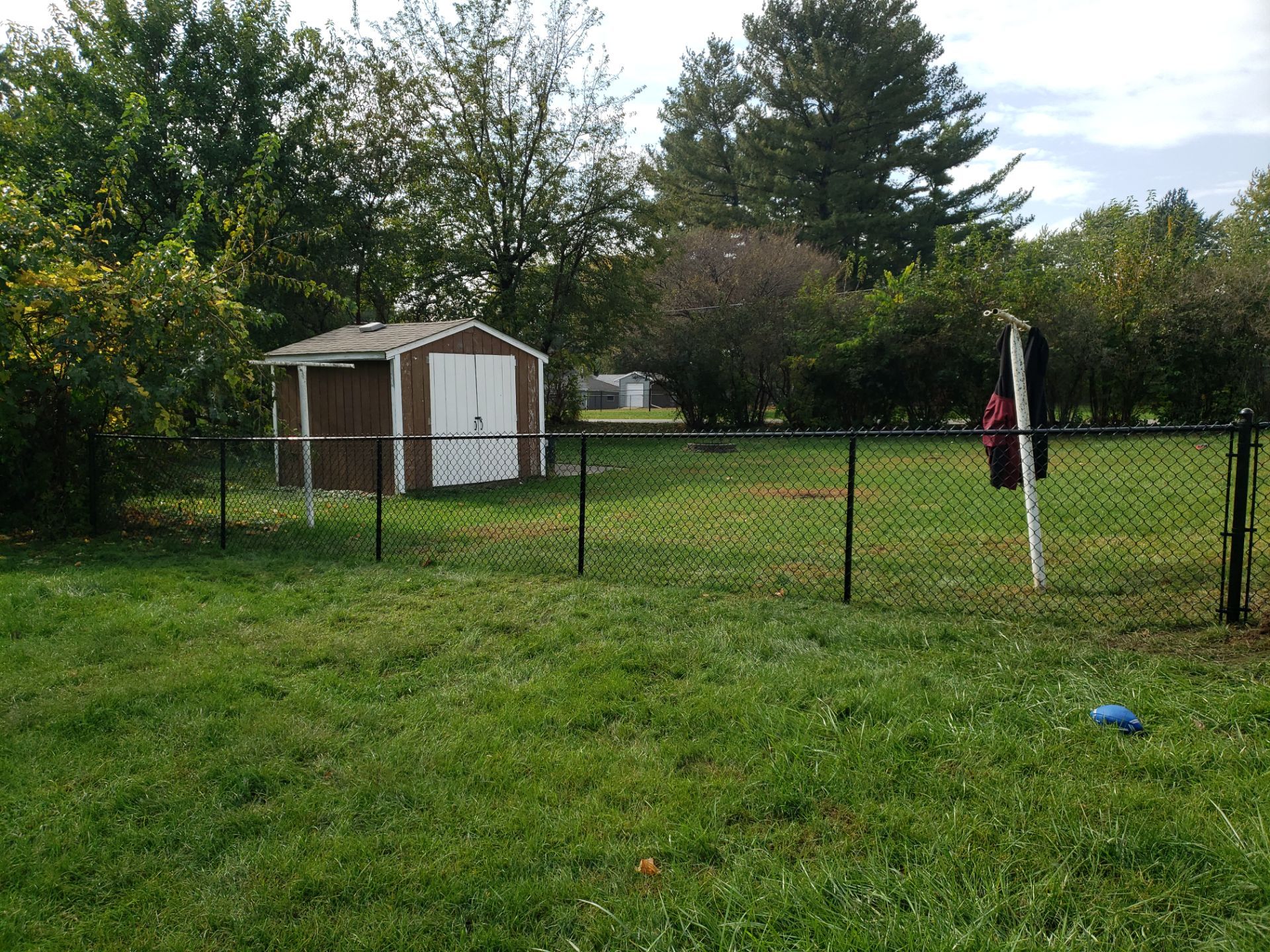 Residential Black Vinyl-Coated Chain Link Fence in Waterloo by Perfect Picket Fence and Stain