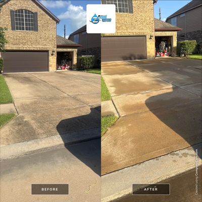 Professional Concrete Driveway and Sidewalk Pressure Washing in Rosenberg