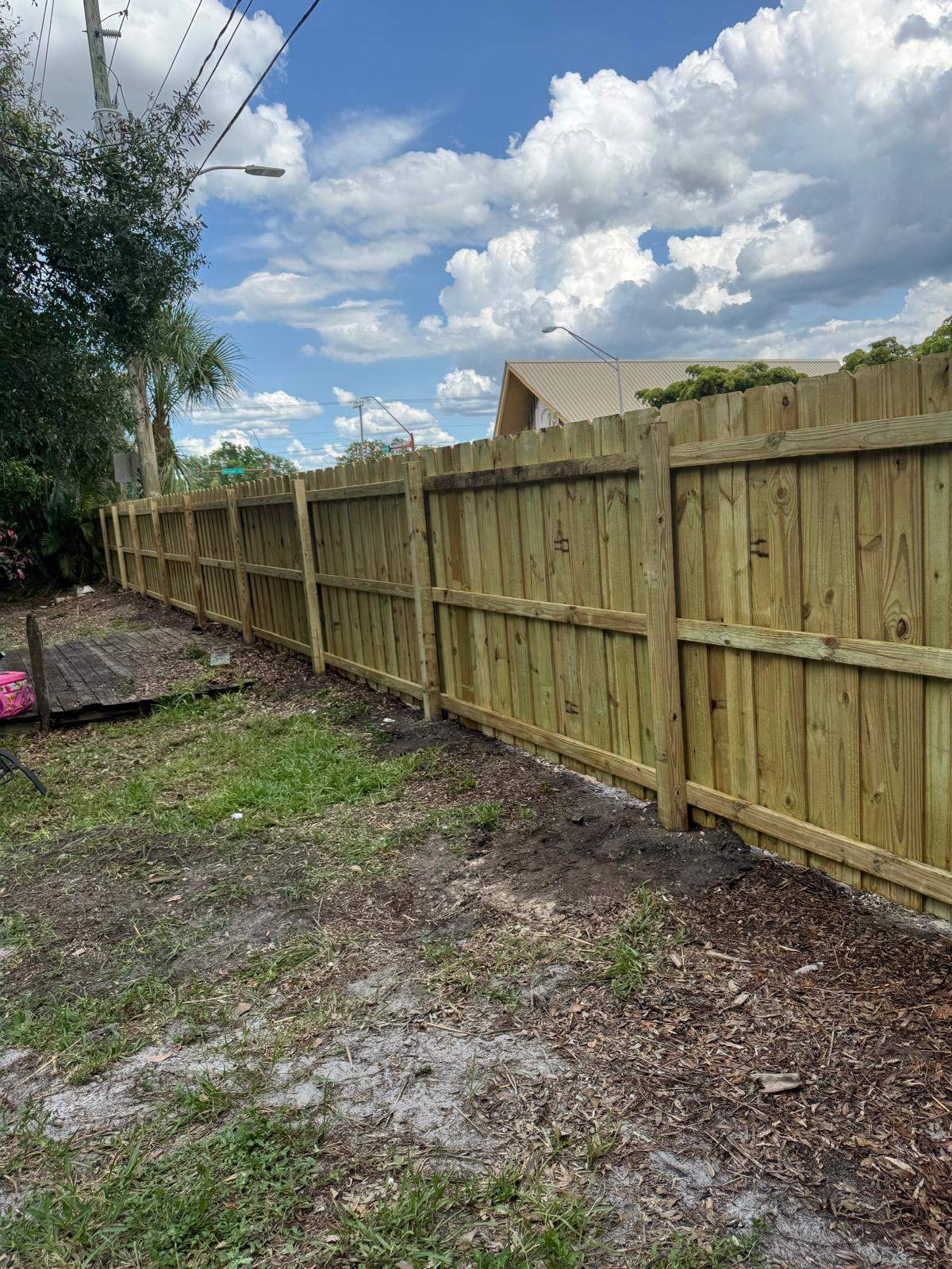 Pressure-Treated Wood Privacy Fence Installation in Sarasota by True Fence LLC