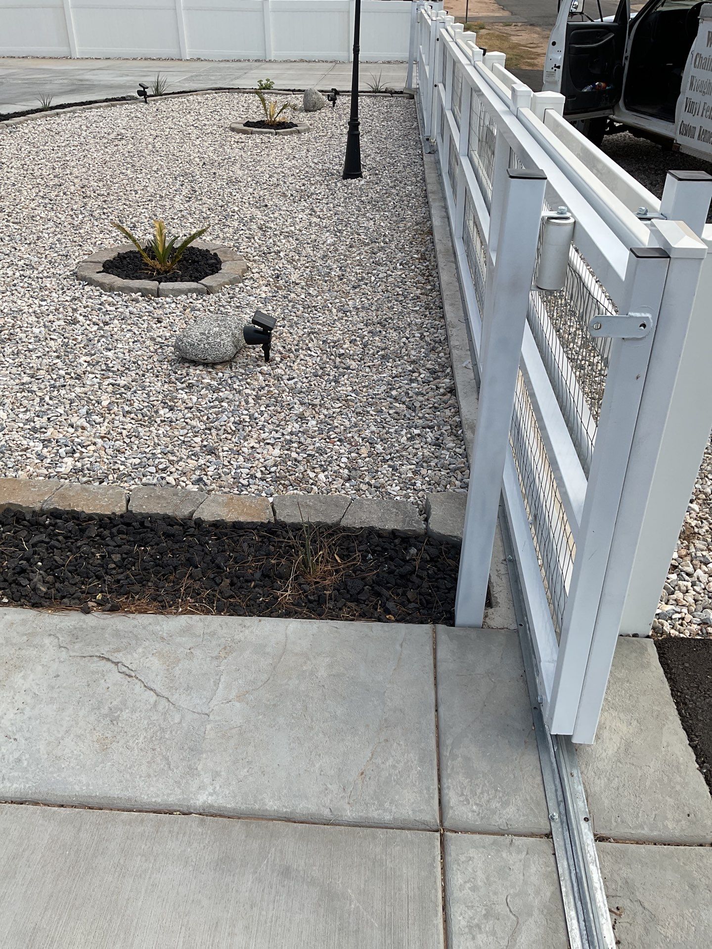 Fence Installation using Ranch Style Vinyl by Fence Guys Inc. 