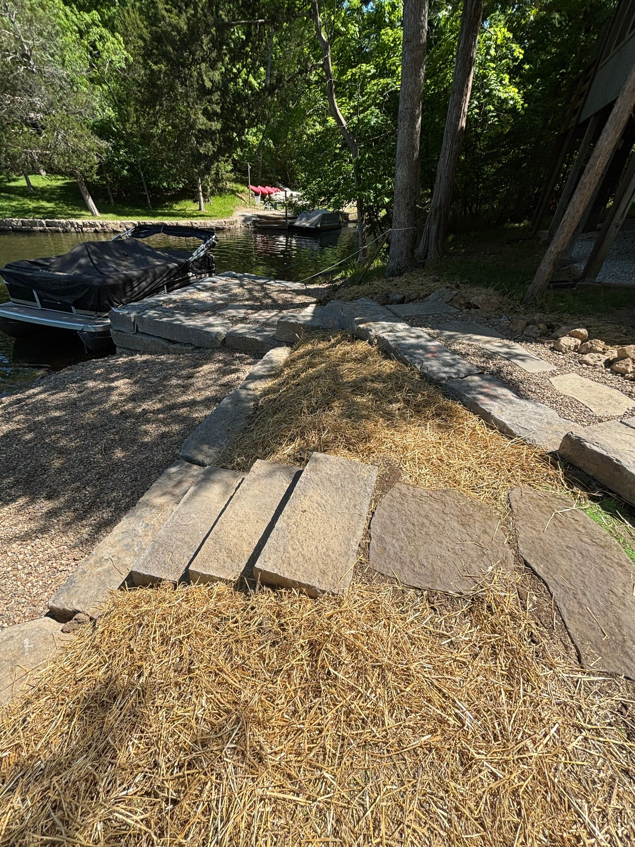 Lakeside Deck & Fire Pit by Loch Ness Landscaping, LLC