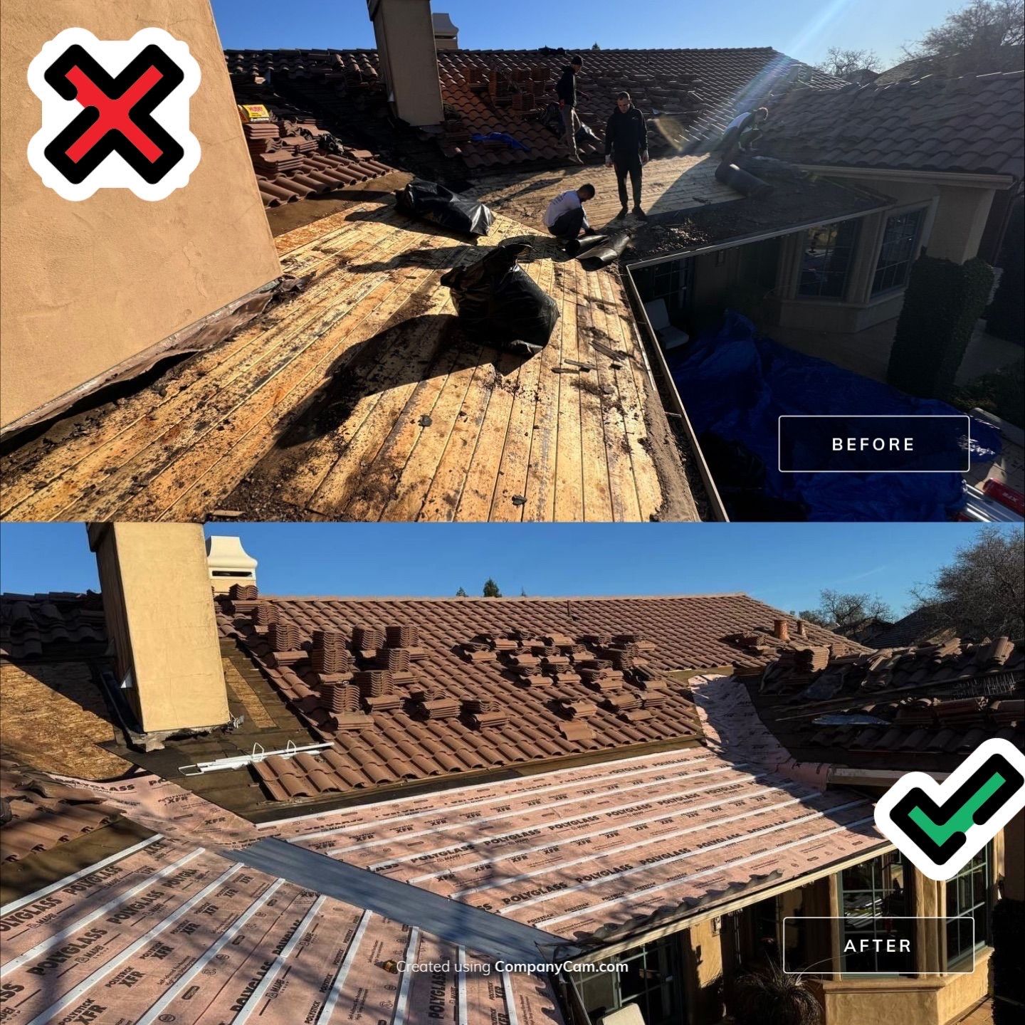 Residential Tile Roof Repair by Nextop Roofing