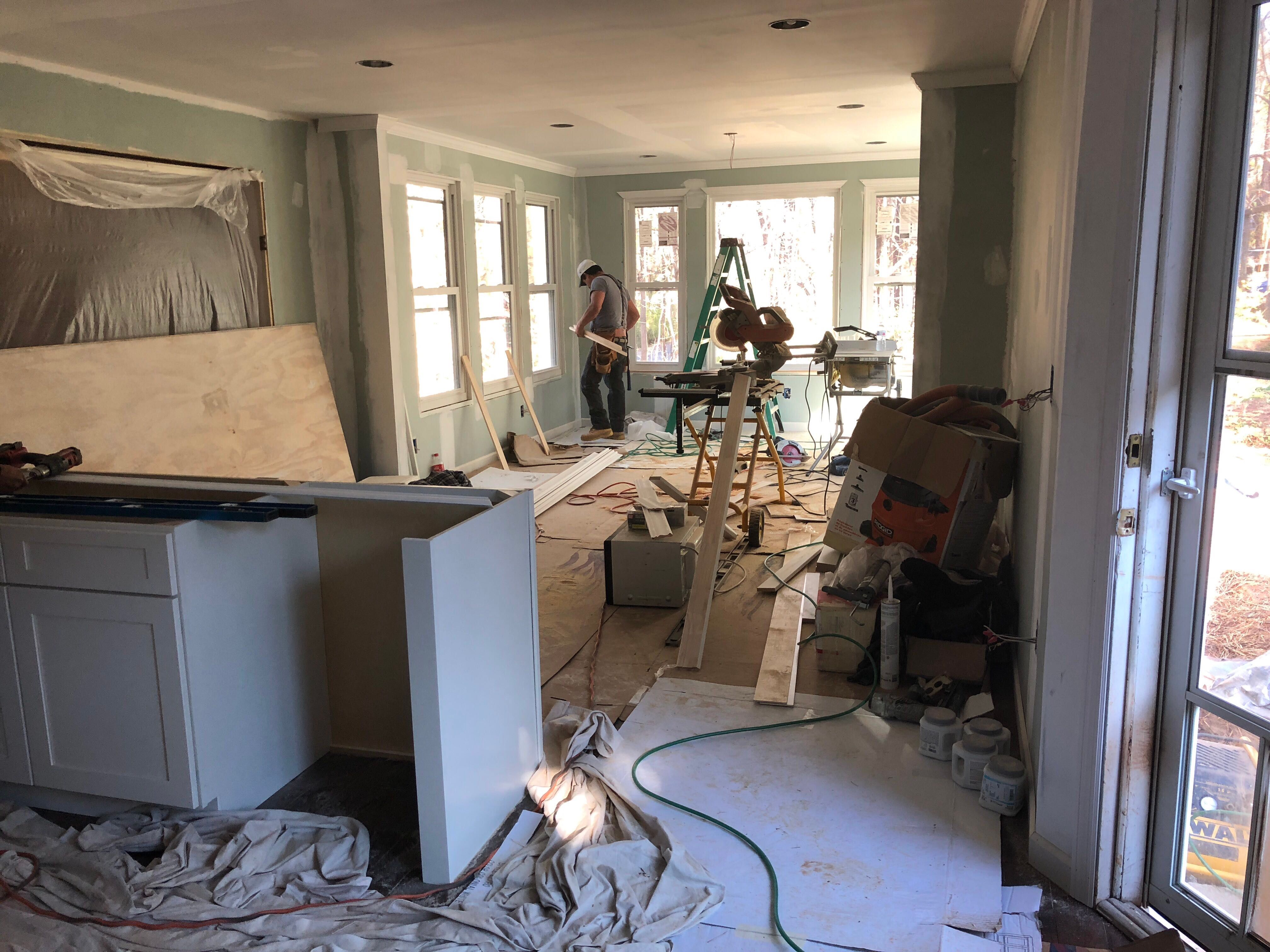 Open Concept Kitchen Remodel With White Shaker Cabinets in Kennesaw by Swift Home Renovations