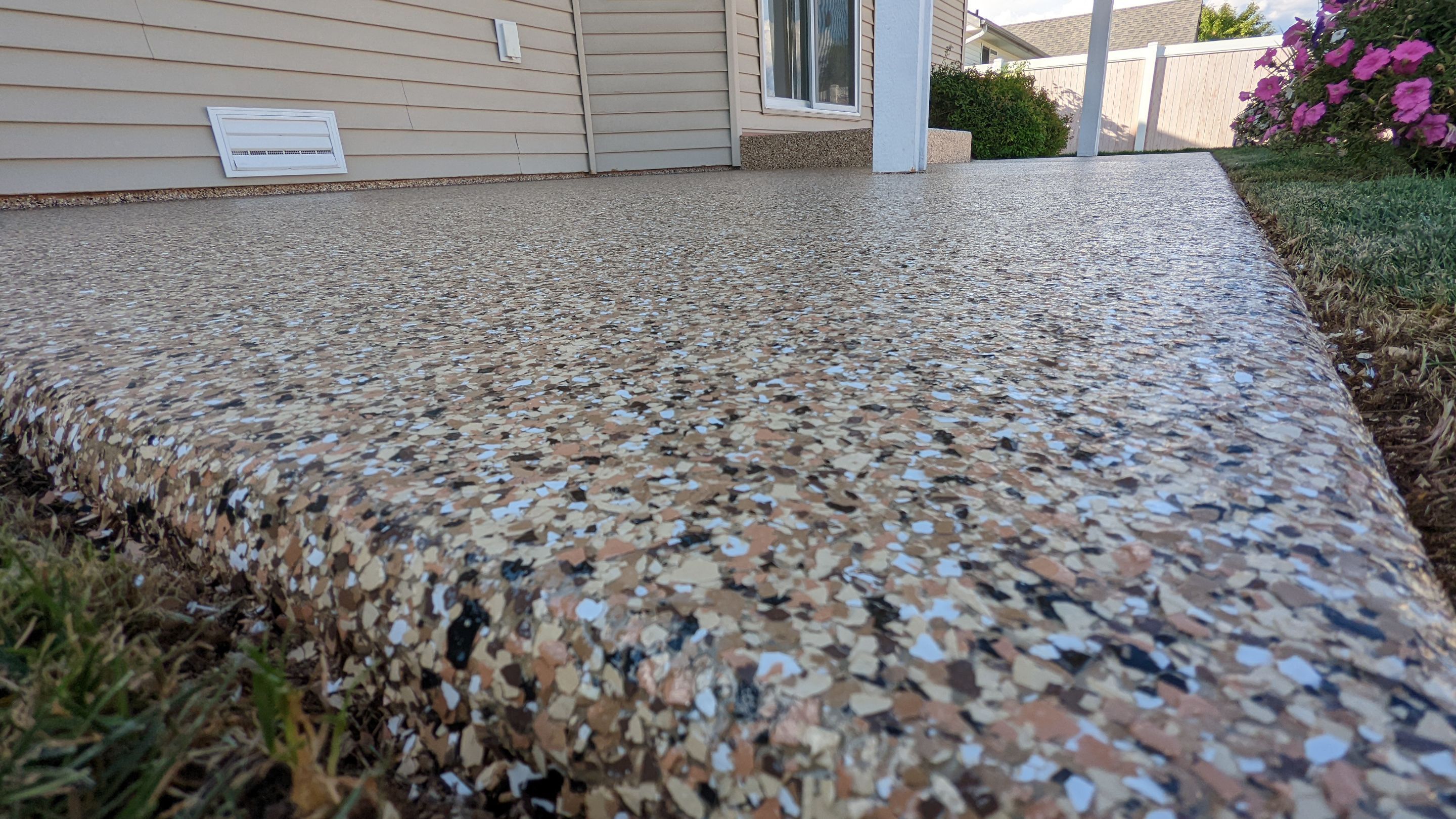 Patio Transformation using Sandstone by Croc Coatings, LLC