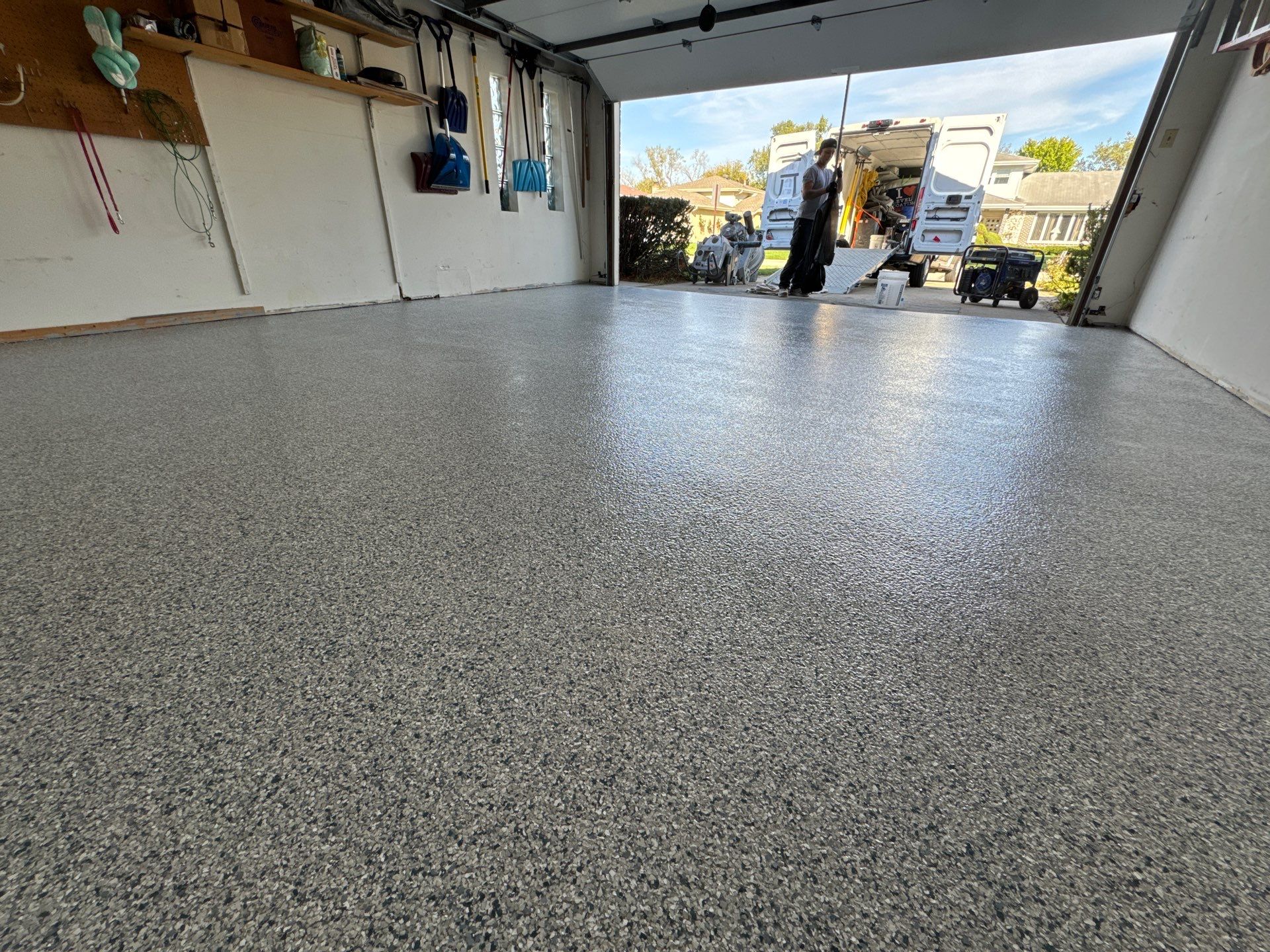 Tidal Wave Flake Garage Floor  by Level 10 Coatings