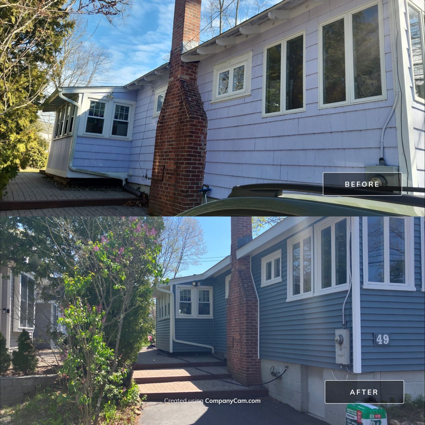 Siding Renewal with Cert Monogram D/4 x 12'6" clapboard, Wedgewood Blue by DiGiorgi Roofing and Siding Inc