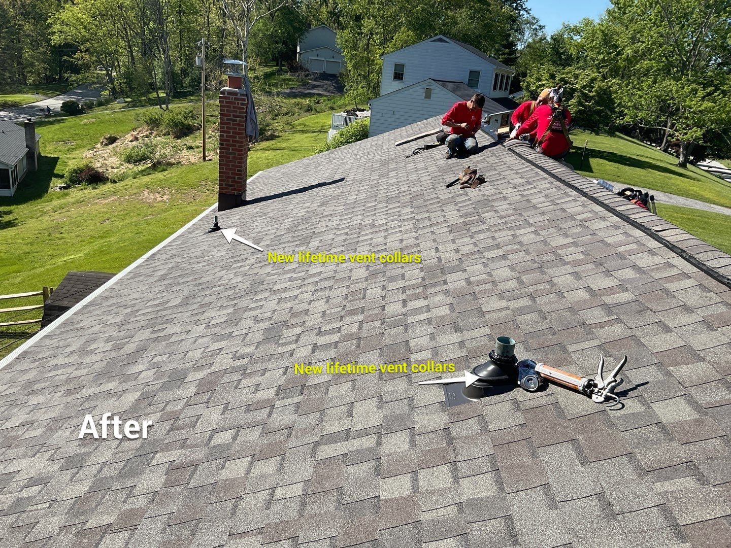 Residential Roofing Installation using Landmark Shingles Color Weatherwood by Alpha Design Services