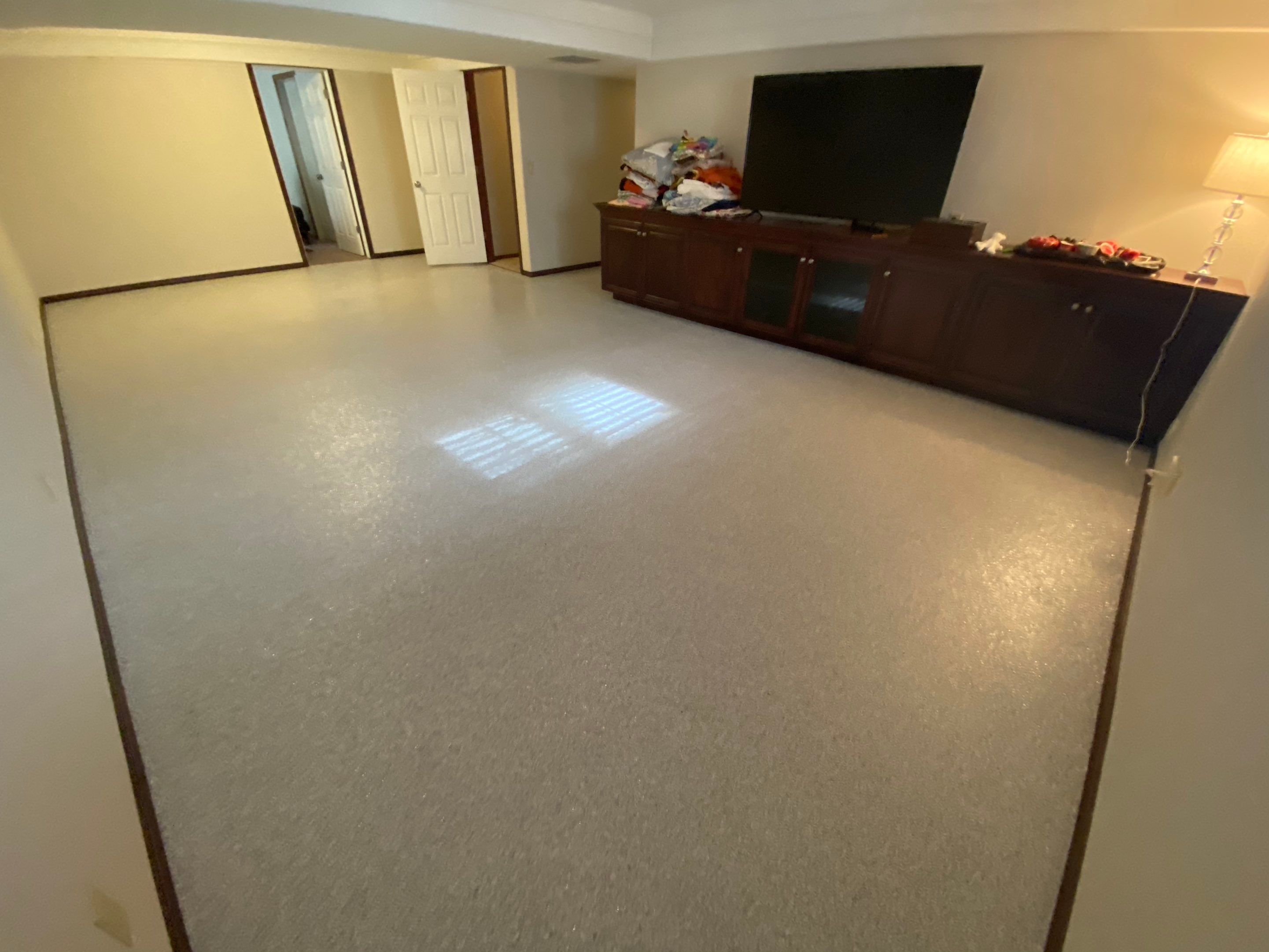 Basement Transformation using Ash Colorway by Croc Coatings, LLC