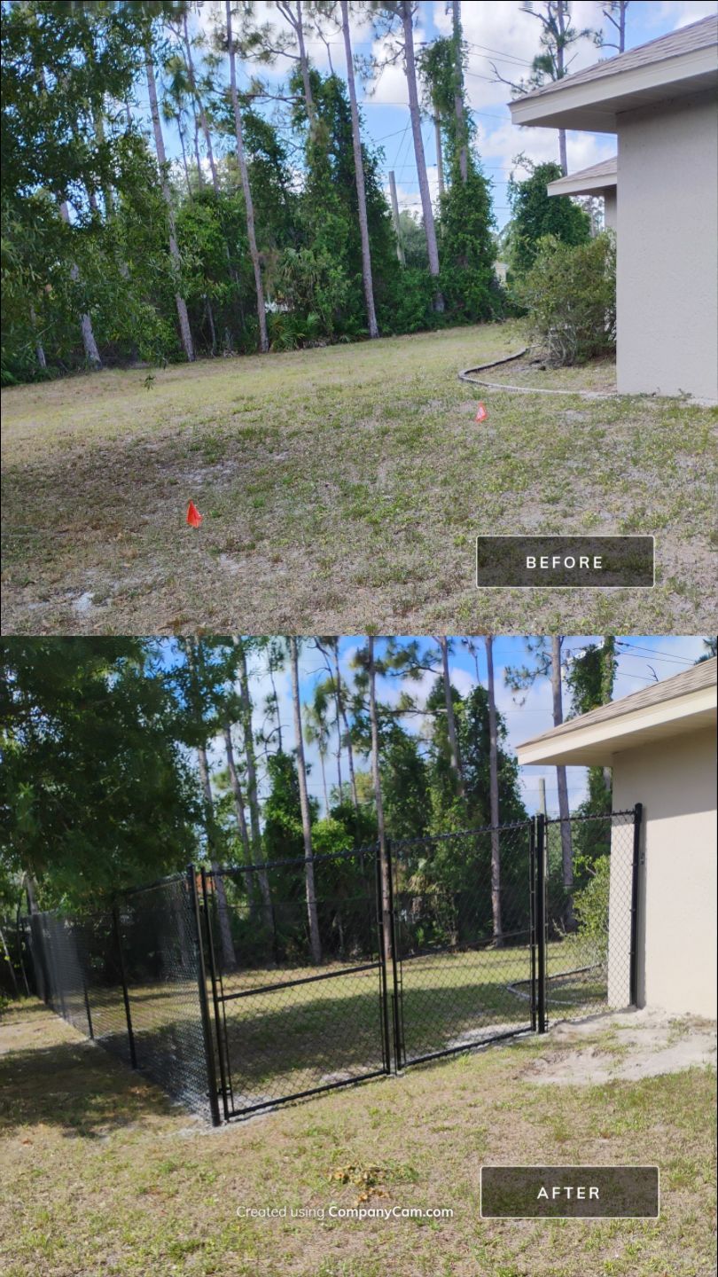 Black Chain Link Fence in North Port by True Fence LLC