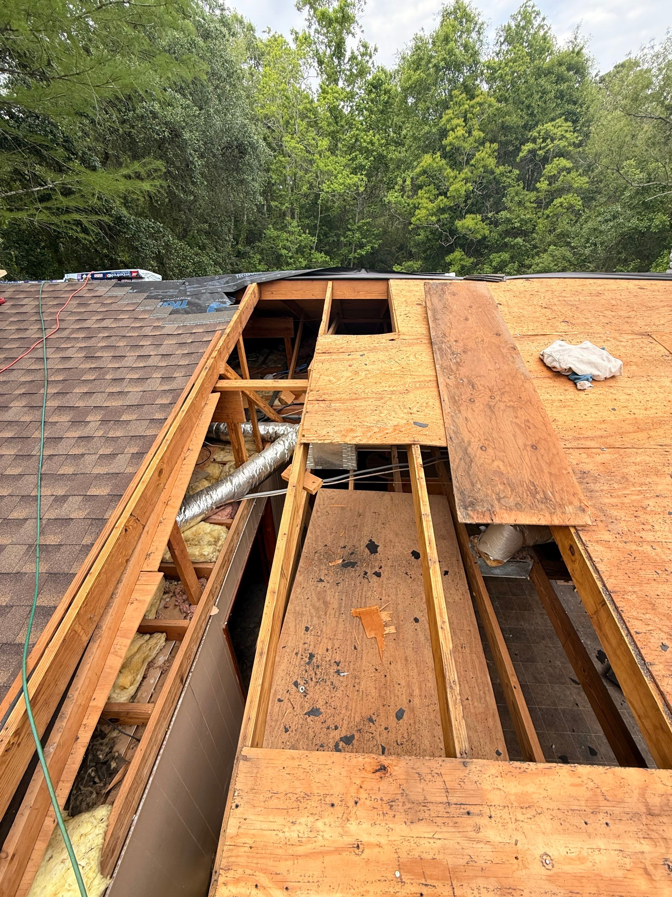 Full Residential Roof Replacement and Structural Repair in Long Beach using GAF HDZ BARKWOOD by Frontline Roofing
