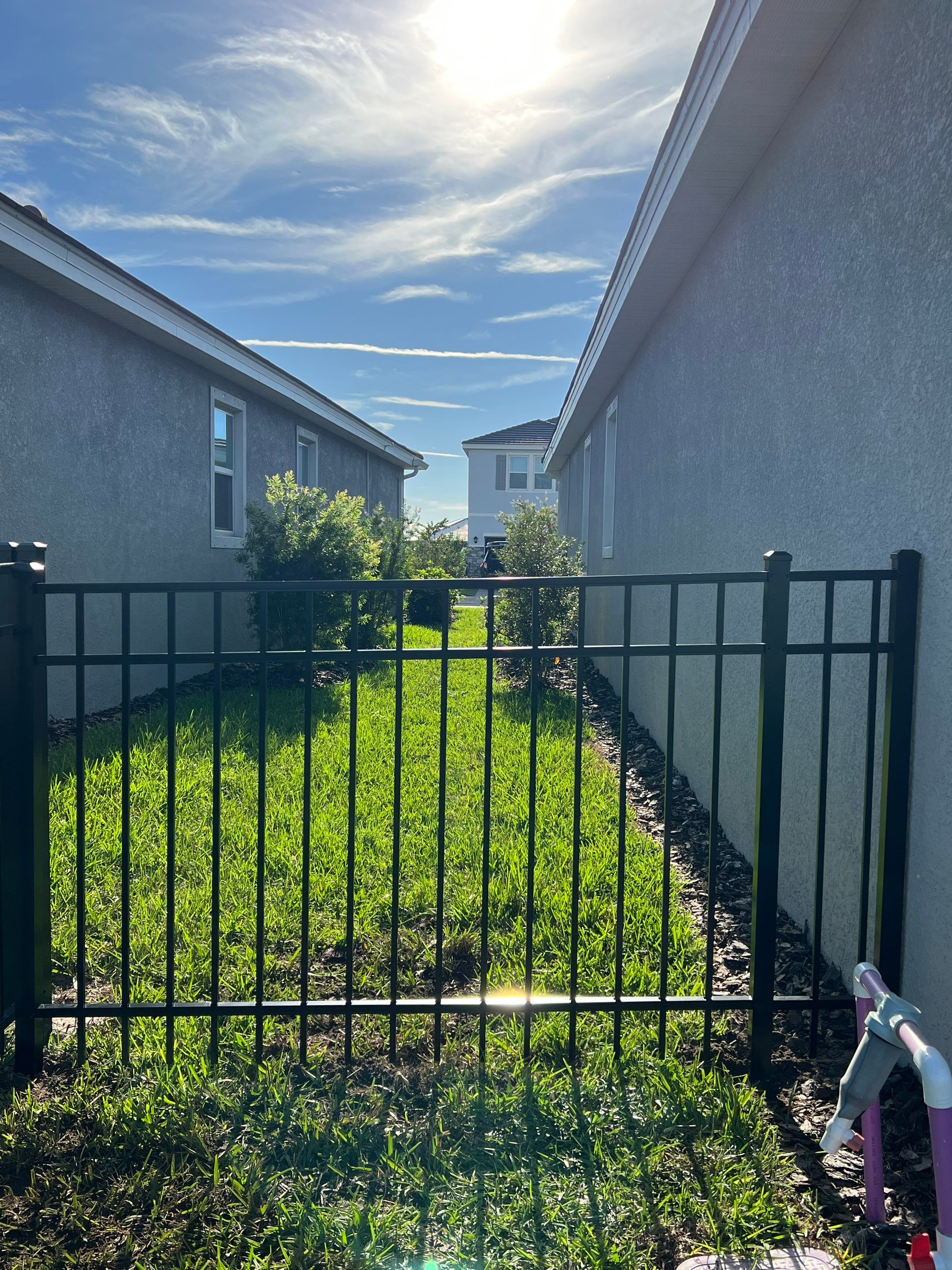 Aluminum Fence Installation using Black 3 Rail Aluminum Fence by Asap fence and gates, LLC