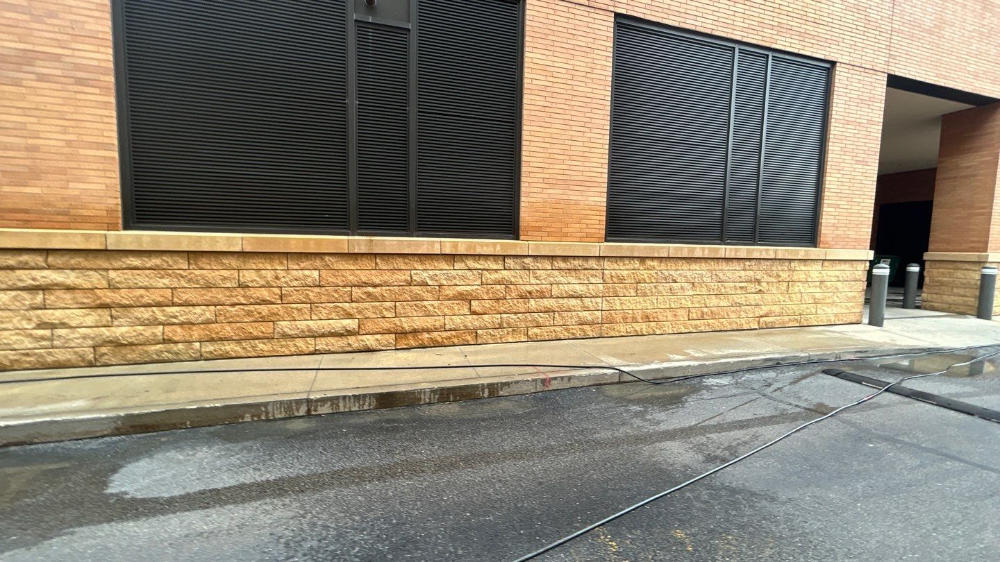 natural stone using Algaecide, soft wash soap by Northern Power Washing LLC.