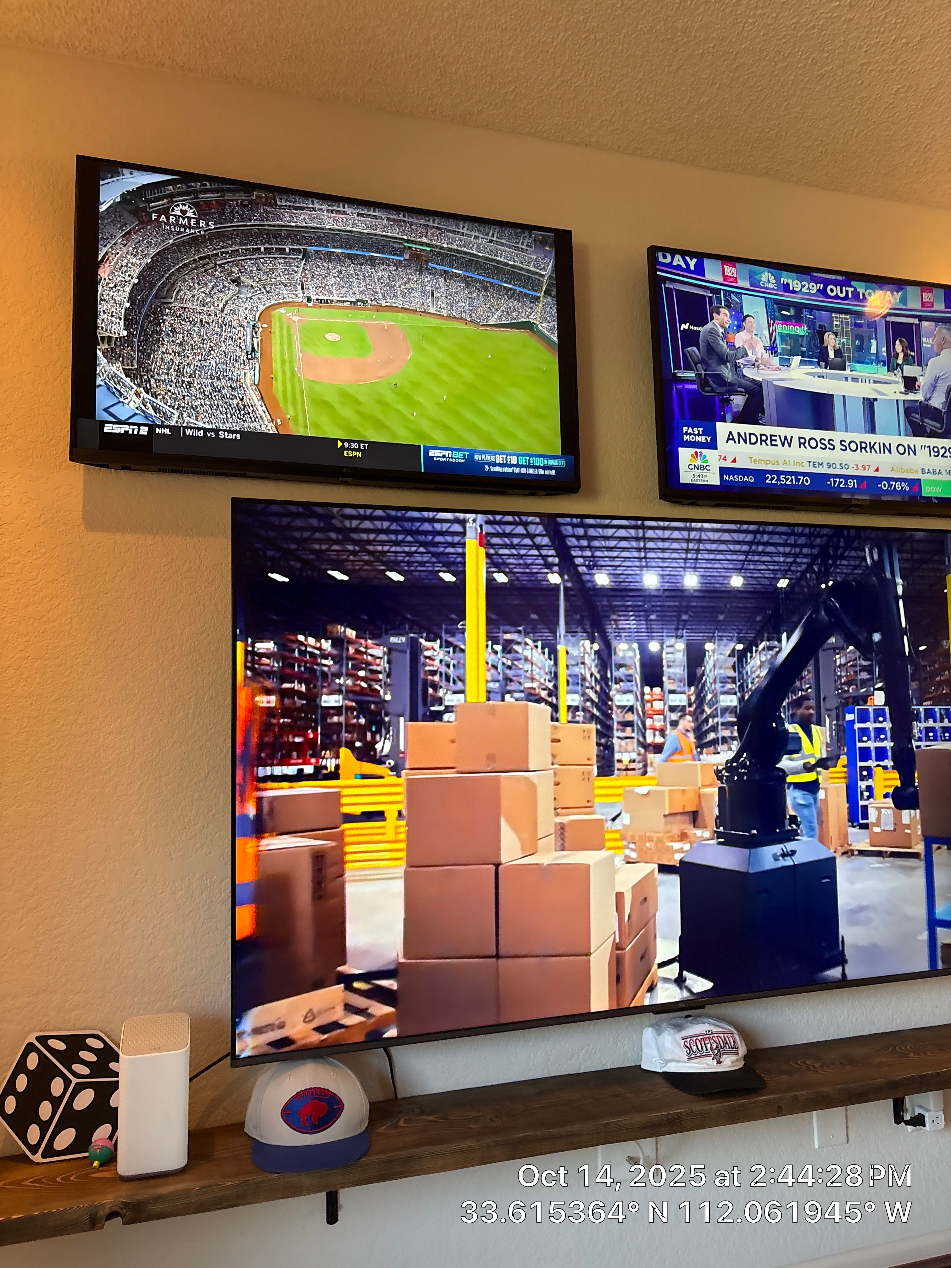 Office TV wall by CompanyCam Sales Demo