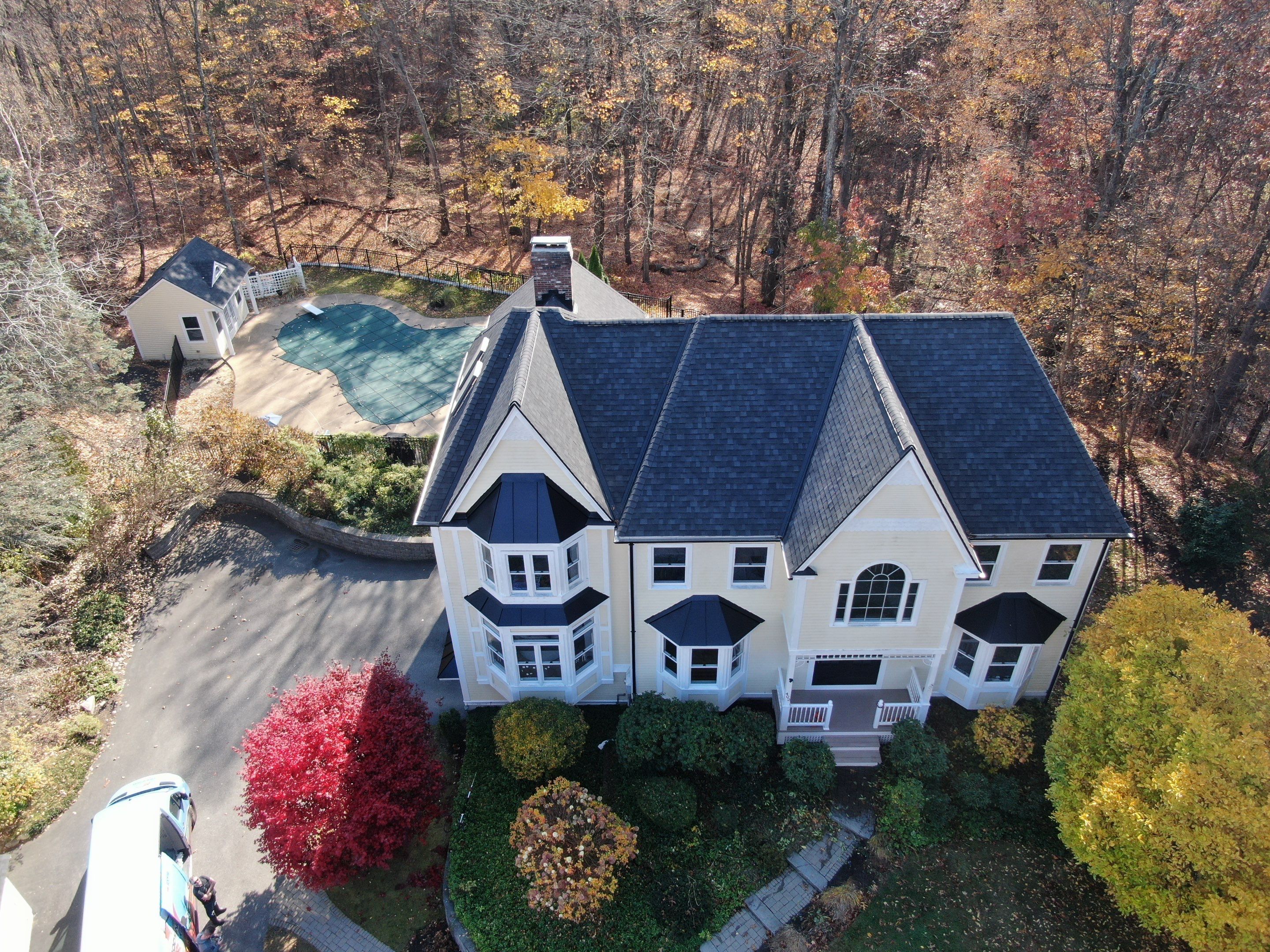 New Roof, Skylights, and Metal Accent Roof Installation in Groton by Mighty Dog Roofing of Greater Middlesex County