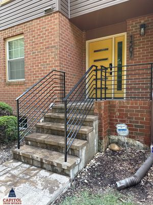 Modern Horizontal Picket Steel Railing – Residential Interior – Washington, DC