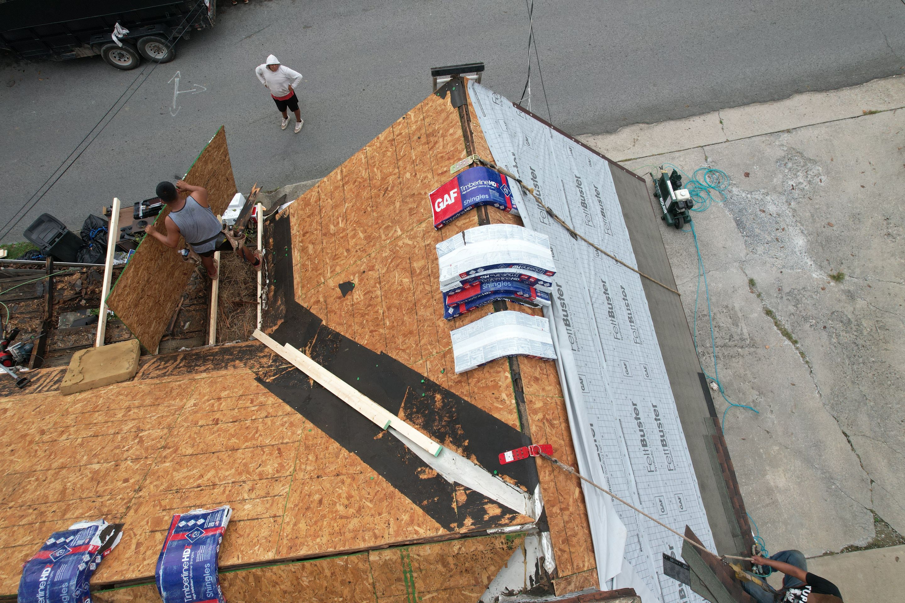 Residential Roofing Installation using GAF TImberline HDZ Hickory by Rainstoppers Roofing